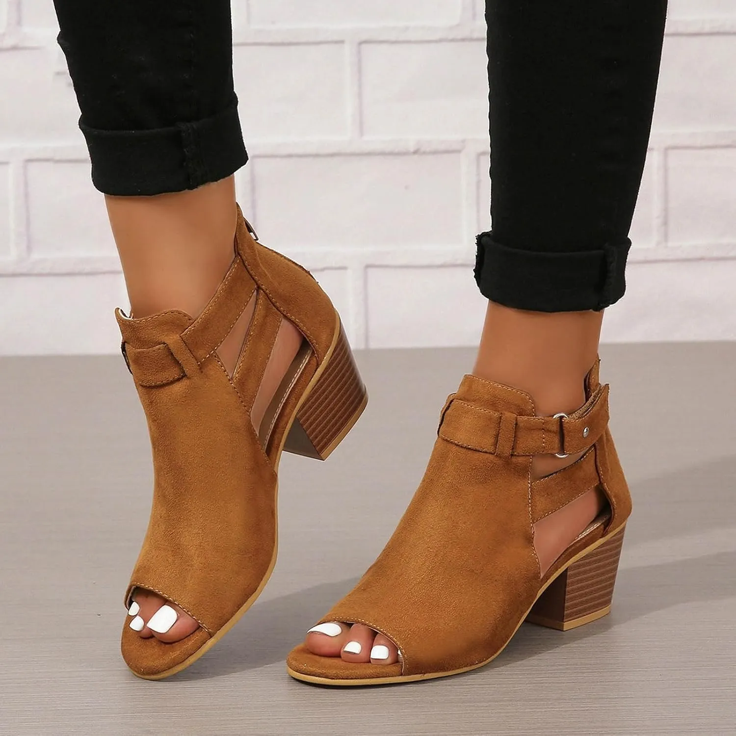 2025 Women Block Chunky Heels Sandals Outdoor Ladies Dress Slip-On Slides Comfortable Dance Party Wedge Heel Shoe with Ankle Strap Fashion Beach Vacation Slippers Breathable Walking Footwear