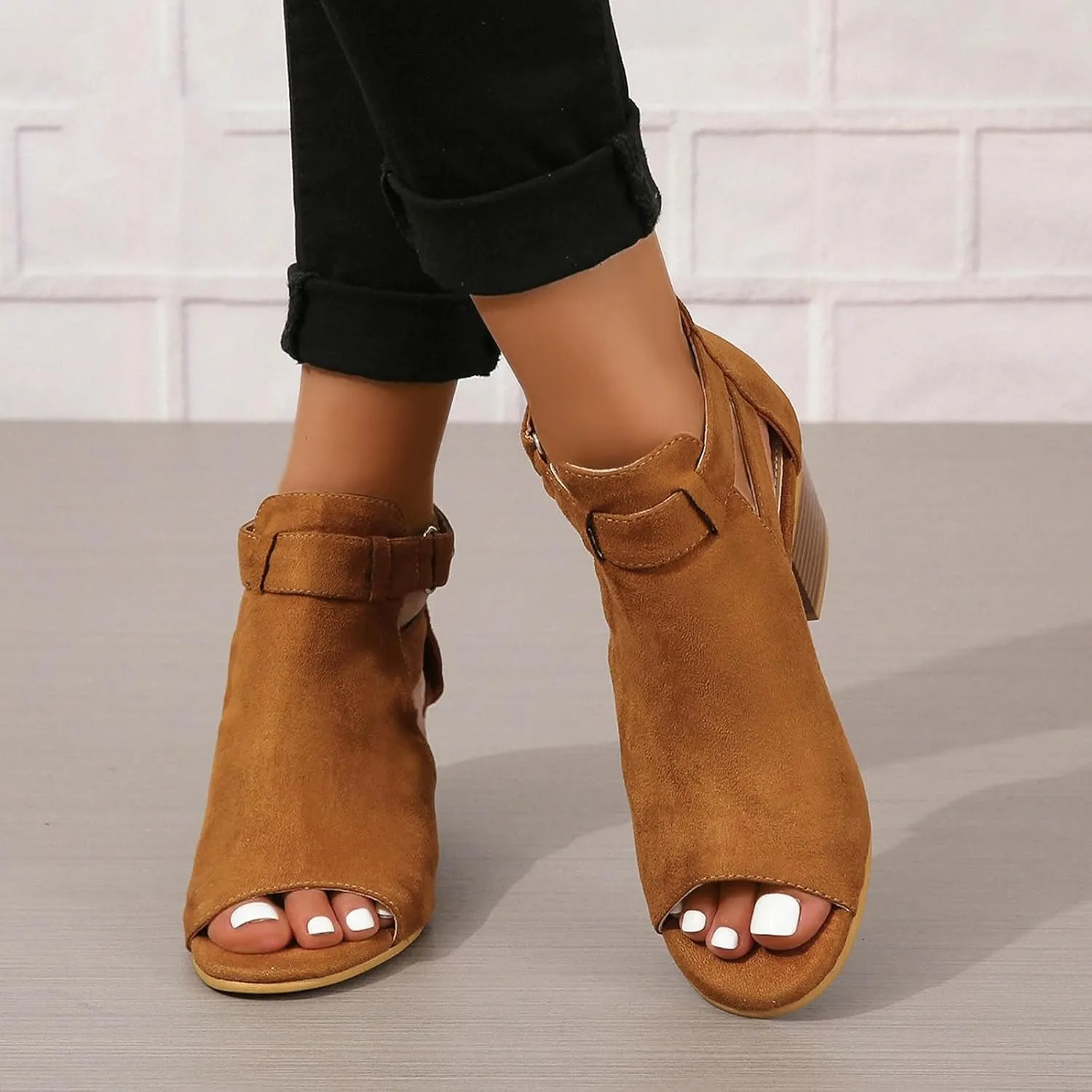 2025 Women Block Chunky Heels Sandals Outdoor Ladies Dress Slip-On Slides Comfortable Dance Party Wedge Heel Shoe with Ankle Strap Fashion Beach Vacation Slippers Breathable Walking Footwear