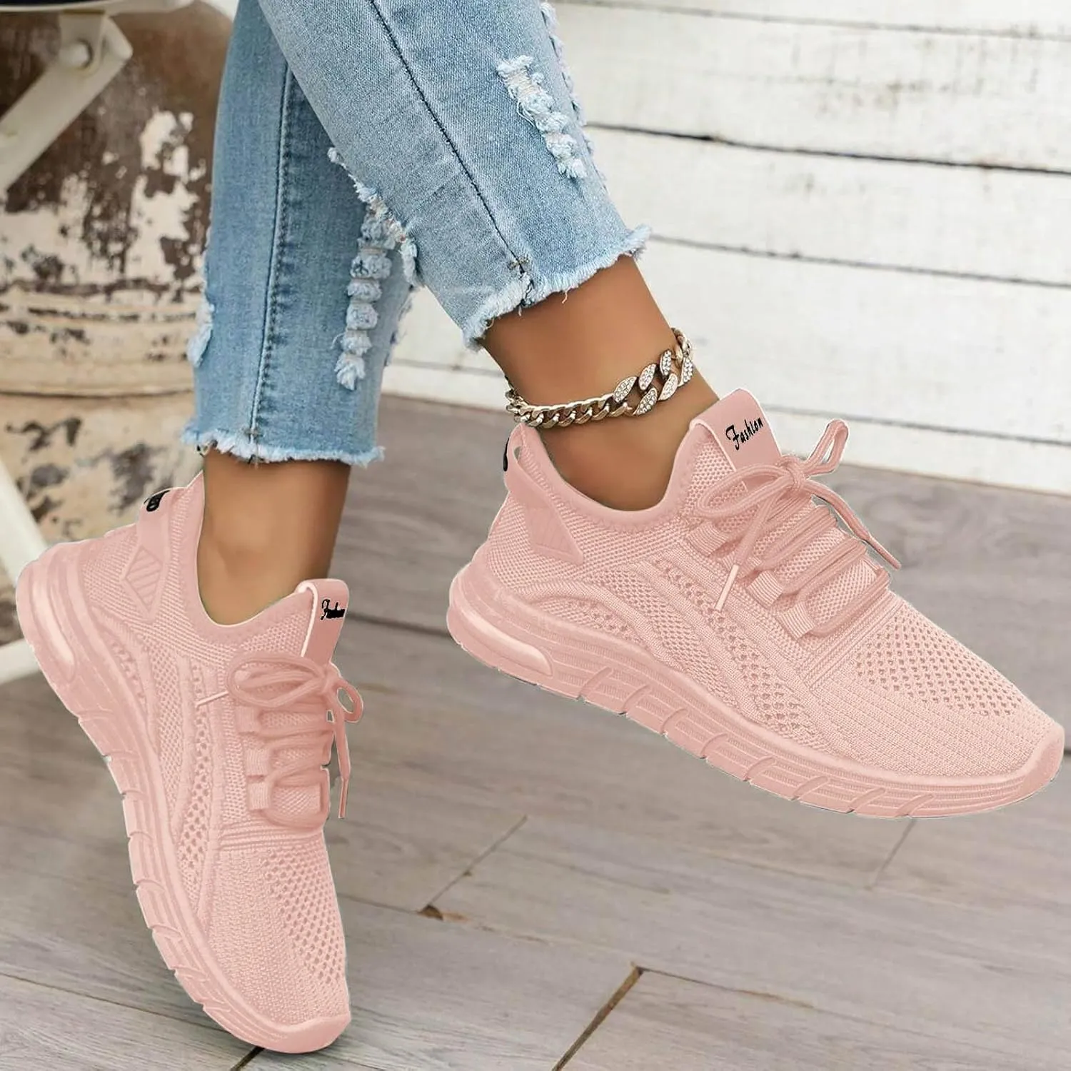 2025 Women Closed Toe Shoes Fashion Breathable Mesh Sport Sneakers Comfortable Non-Slip Slip-On Loafer Slides Summer Beach Vacation Slippers Indoor/Outdoor Lace Up Walking Footwear
