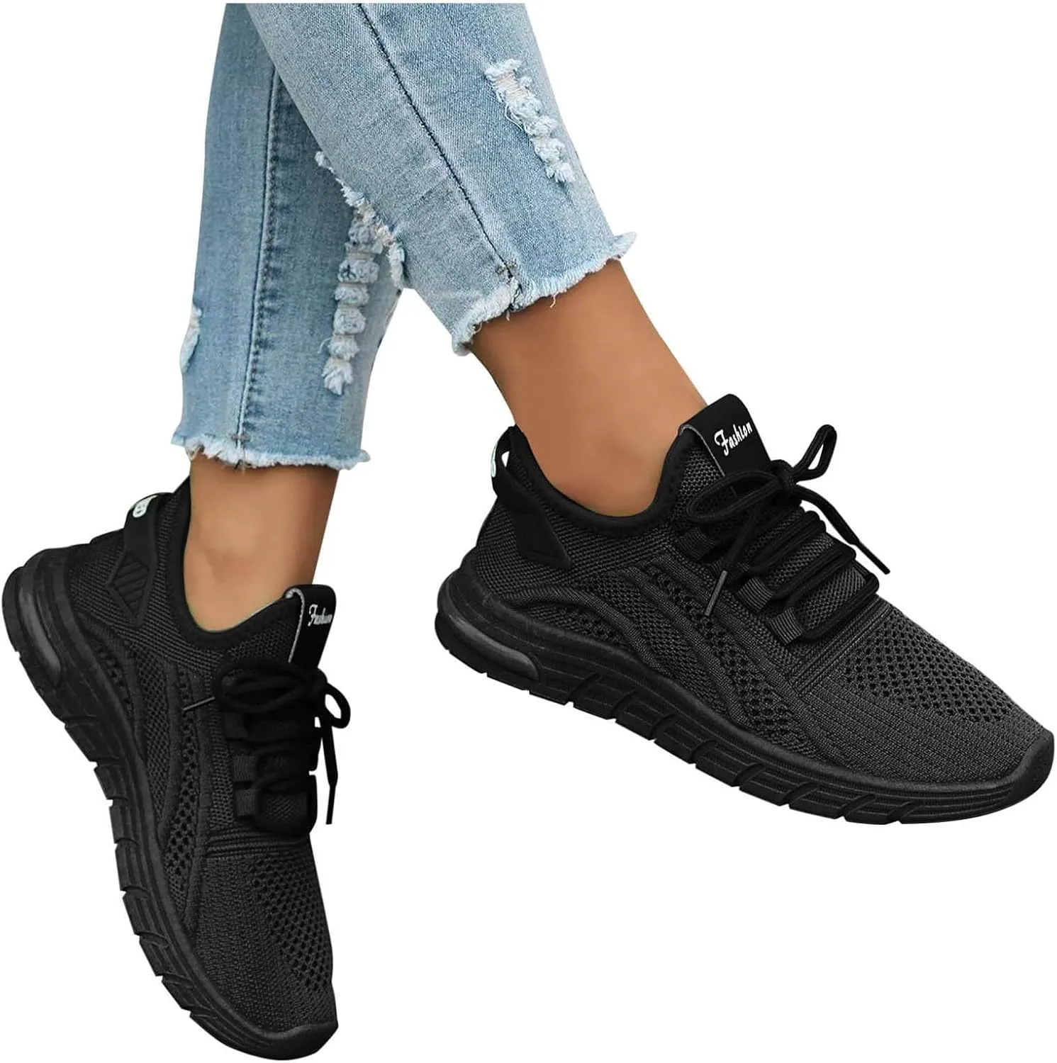 2025 Women Closed Toe Shoes Fashion Breathable Mesh Sport Sneakers Comfortable Non-Slip Slip-On Loafer Slides Summer Beach Vacation Slippers Indoor/Outdoor Lace Up Walking Footwear
