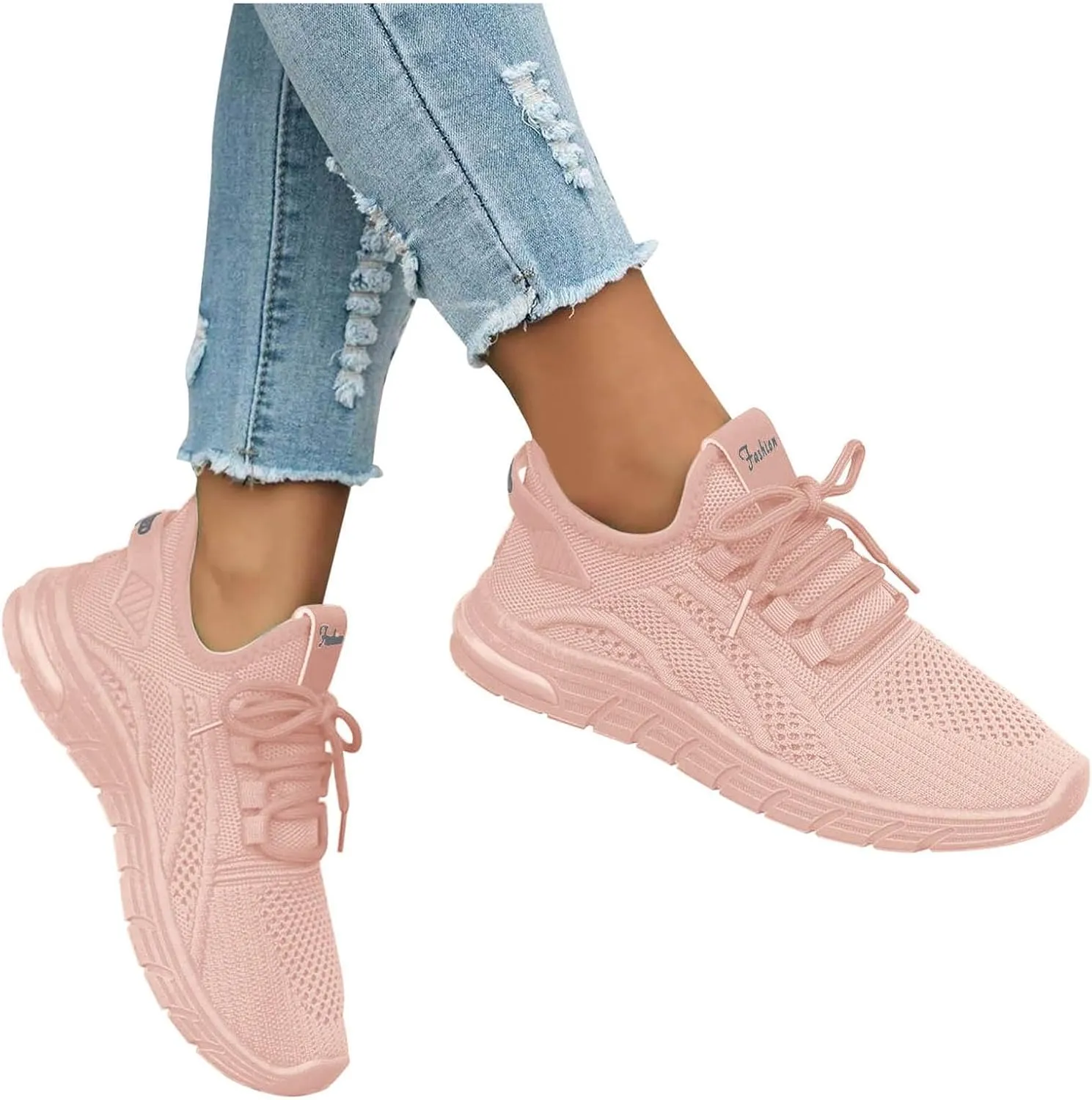 2025 Women Closed Toe Shoes Fashion Breathable Mesh Sport Sneakers Comfortable Non-Slip Slip-On Loafer Slides Summer Beach Vacation Slippers Indoor/Outdoor Lace Up Walking Footwear