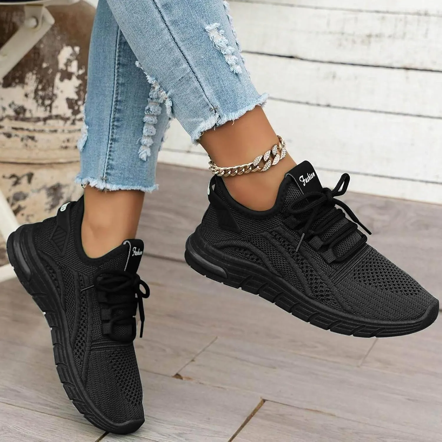 2025 Women Closed Toe Shoes Fashion Breathable Mesh Sport Sneakers Comfortable Non-Slip Slip-On Loafer Slides Summer Beach Vacation Slippers Indoor/Outdoor Lace Up Walking Footwear