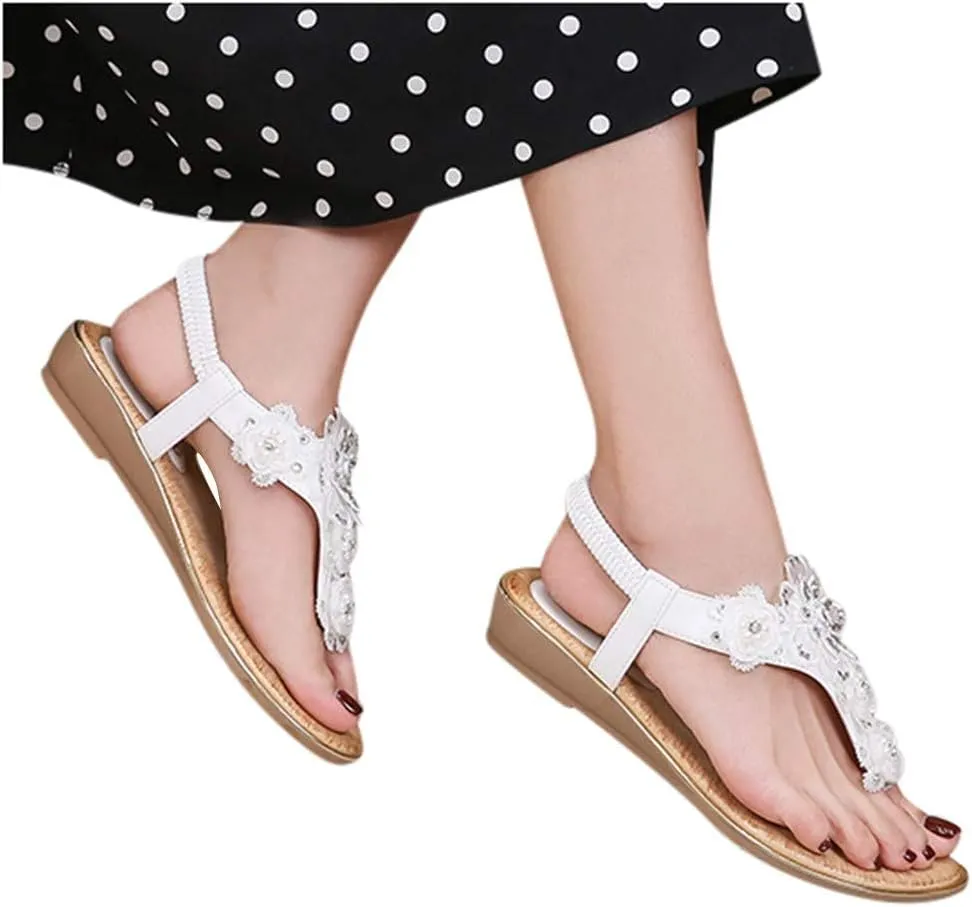 2025 Women Orthopedic Sandals Stylish Cute Flower Walking Footwear with Arch Support Comfortable Non-Slip Open Toe Soft Sole Flats Slides Breathable Clip Toe Flip Flops Outdoor Summer Low Heel Shoe