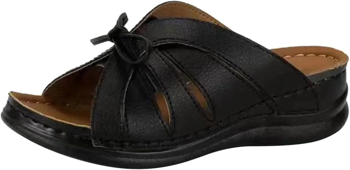 2025 Women Orthopedic Sandals Stylish Ladies Dressy Casual Shoe with Arch Support Breathable Walking Footwear Indoor/Outdoor Slip-On Open Toe Soft Sole Slides Summer Beach Vacation Slippers