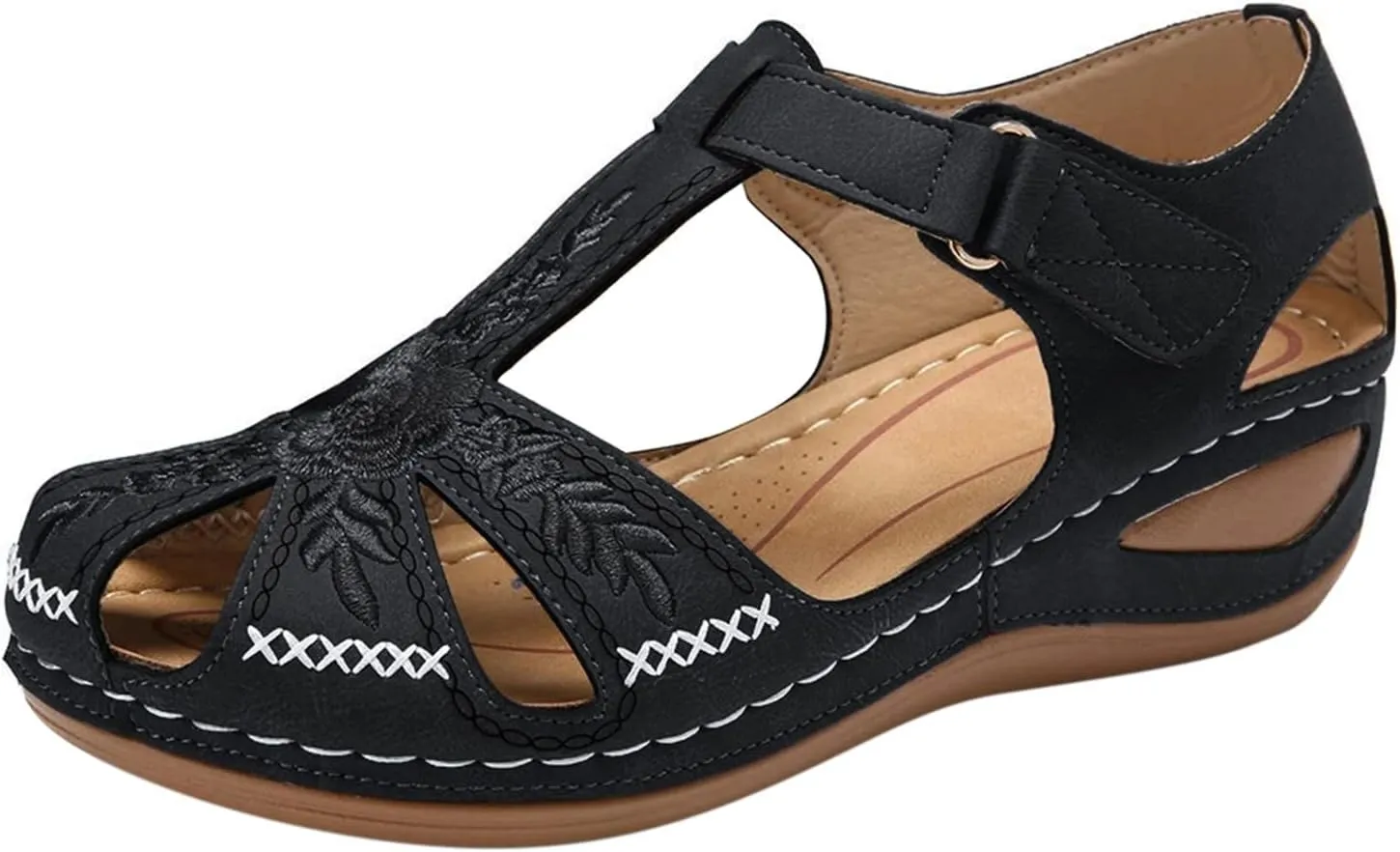 2025 Women Wedge Sandals Summer Beach Vacation Slippers Orthopedic Slides with Arch Support Stylish Open Toe Slip-On Walking Footwear Breathable Comfortable Ladies Dressy Casual Shoe