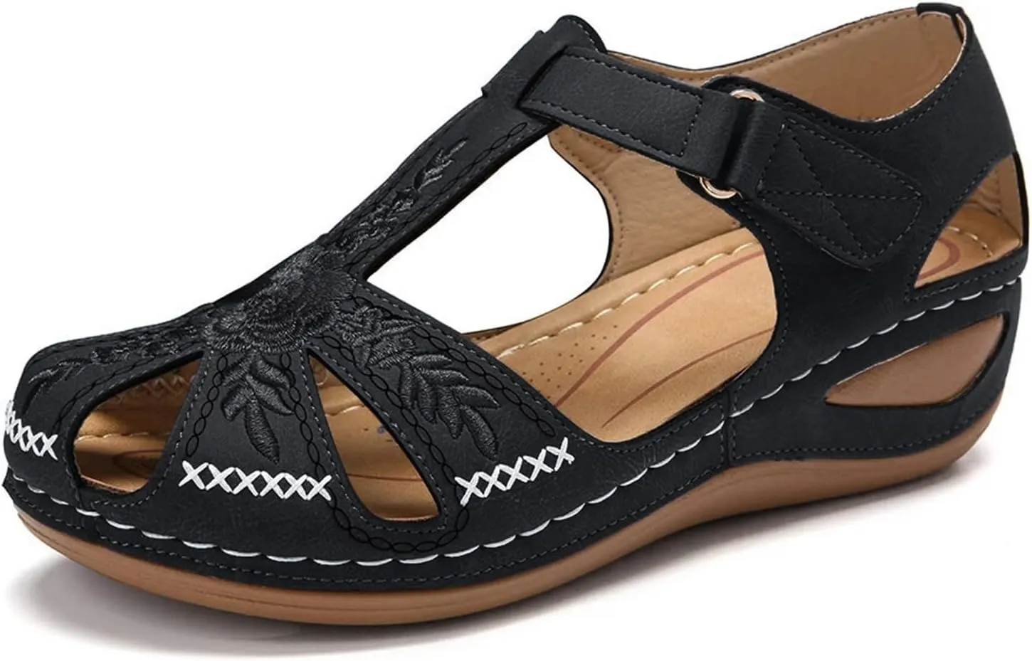 2025 Women Wedge Sandals Summer Beach Vacation Slippers Orthopedic Slides with Arch Support Stylish Open Toe Slip-On Walking Footwear Breathable Comfortable Ladies Dressy Casual Shoe