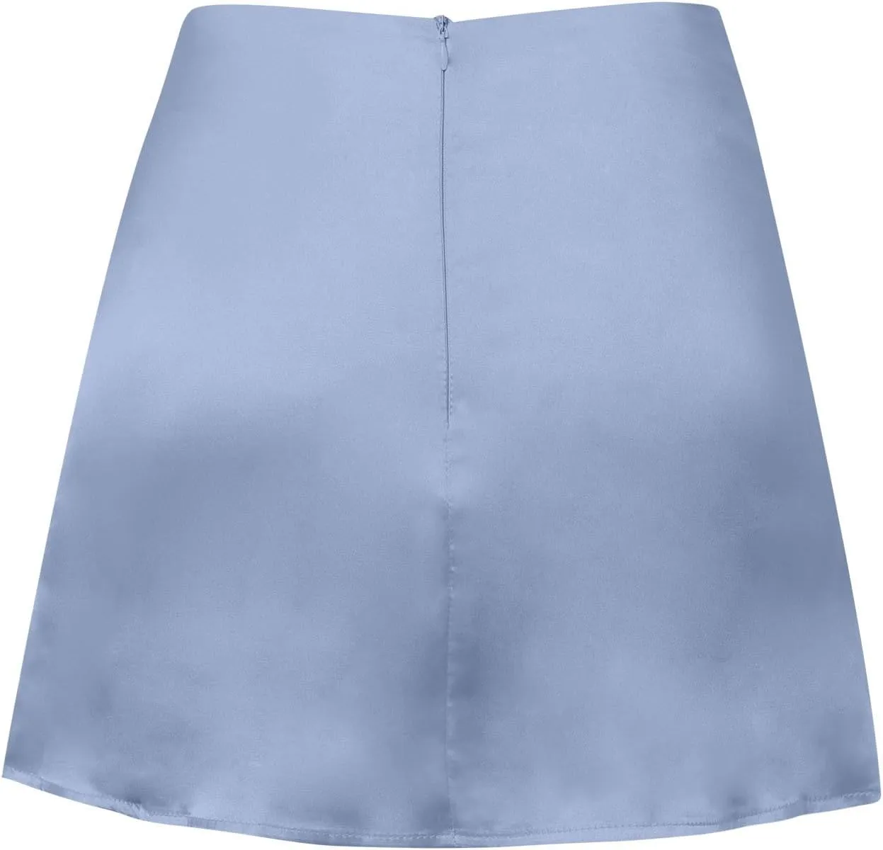 2025 Womens Satin Summer Zipper Mini Skirt Casual High Waisted A Line Flared Skirts Flowy Basic Skorts Built in Shorts