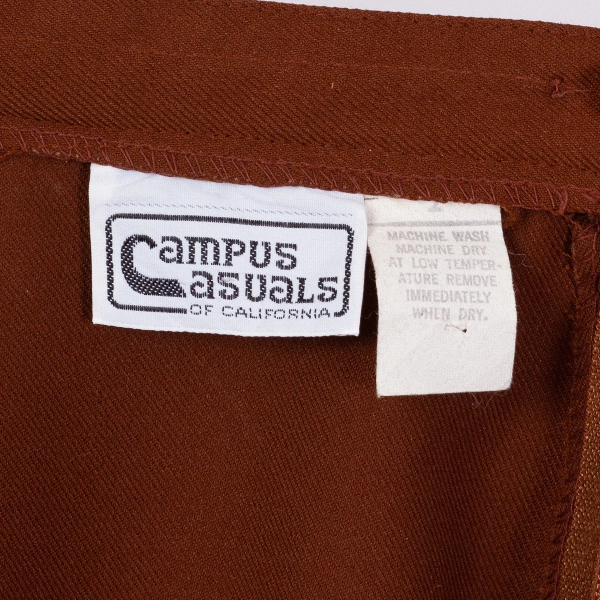 70s Campus Casuals Rust Brown A Line Skirt - Extra Small, 24.5"