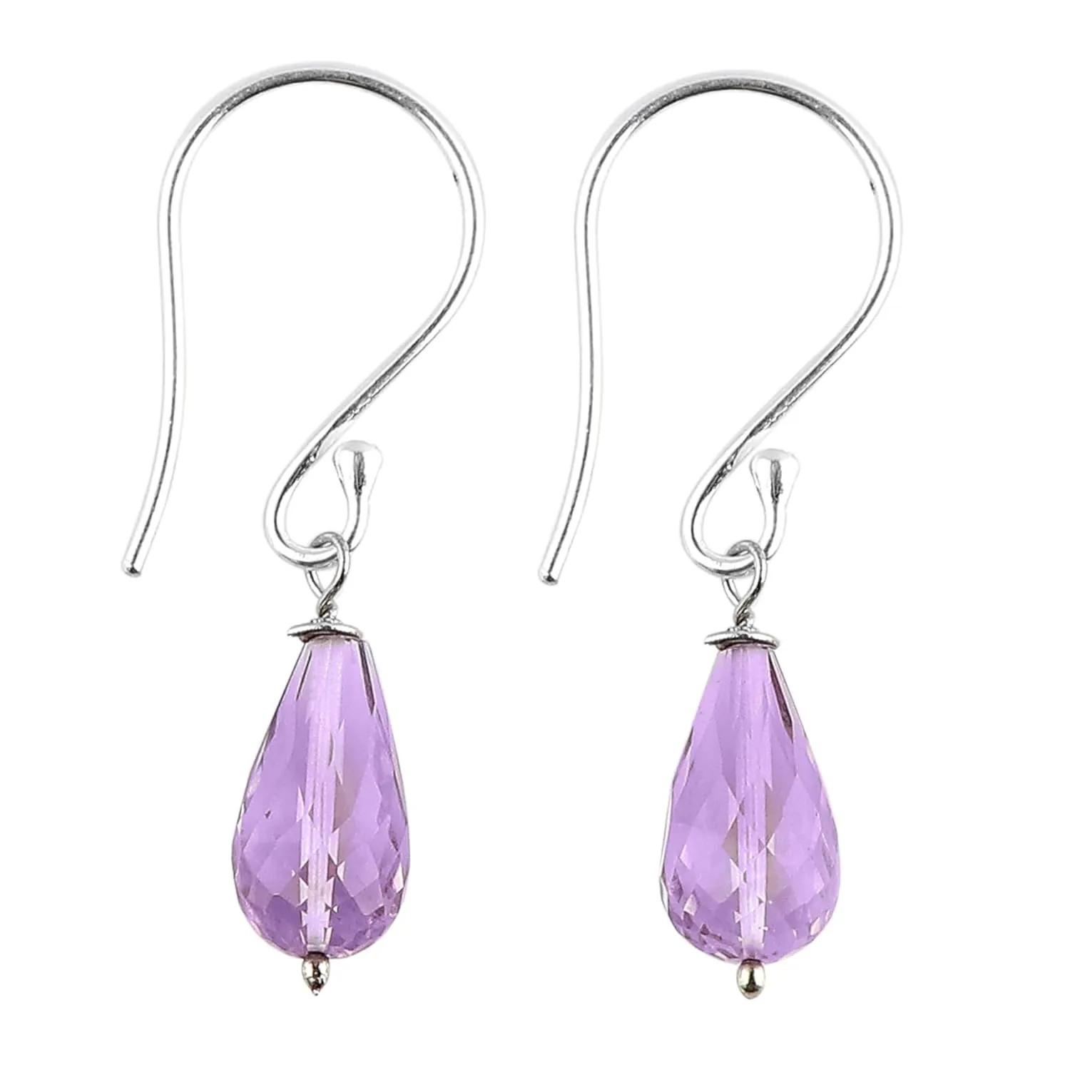 925 Sterling Silver Earrings for Women Natural Amethyst Gemstones Dangle Earrings Healing Crystals Stones Handmade Minimalist Birthday Gifts