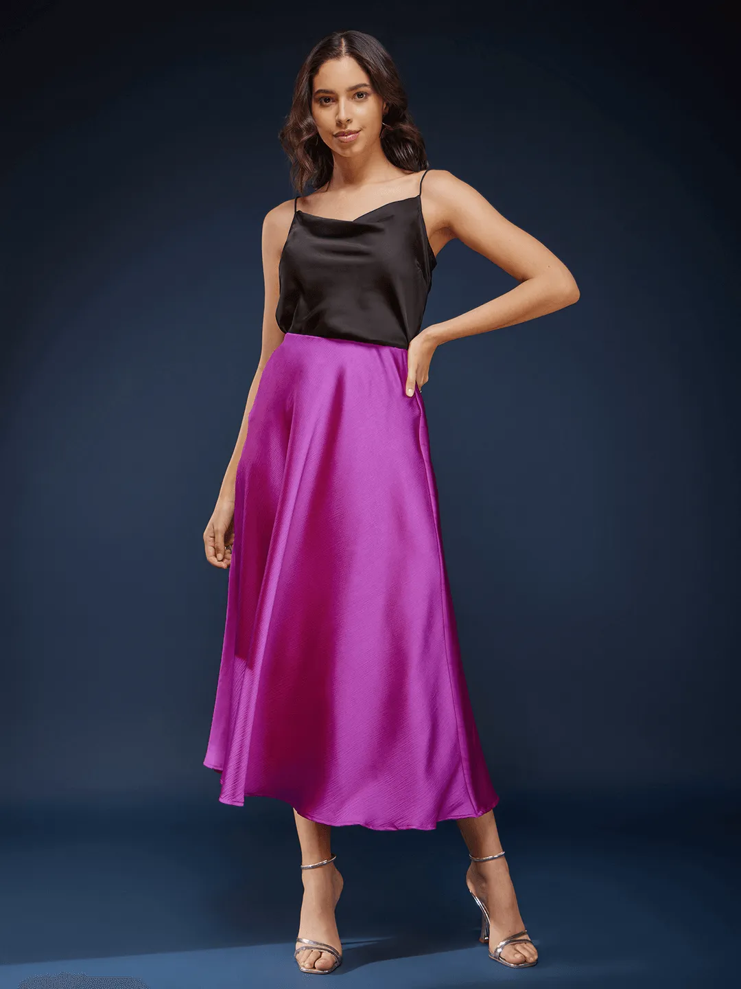 A-Line Flared Skirt - Pink