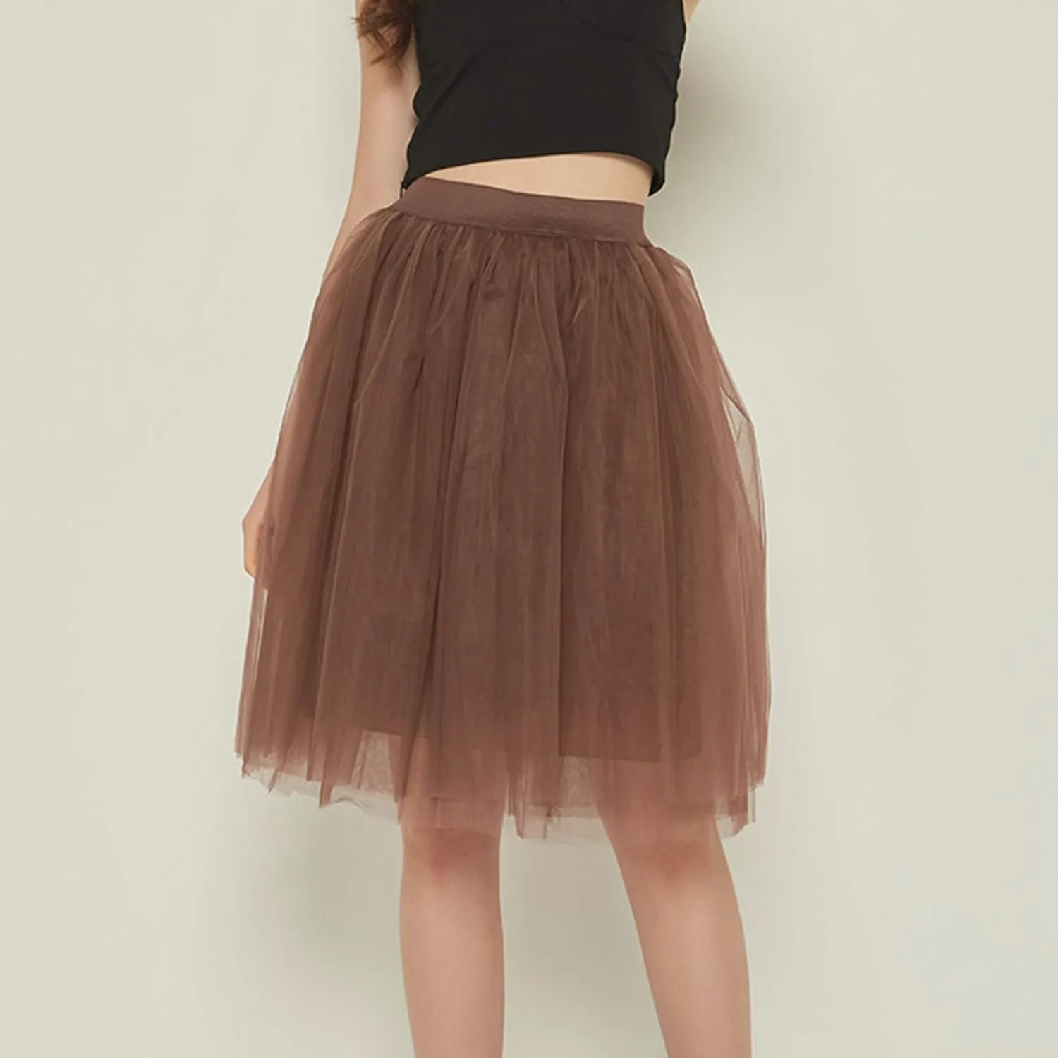 Adult A-line Tulle Skirt Bridesmaid Petticoat Tutu for Women Layered Short Prom Party Midi Skirt Mini Skirt