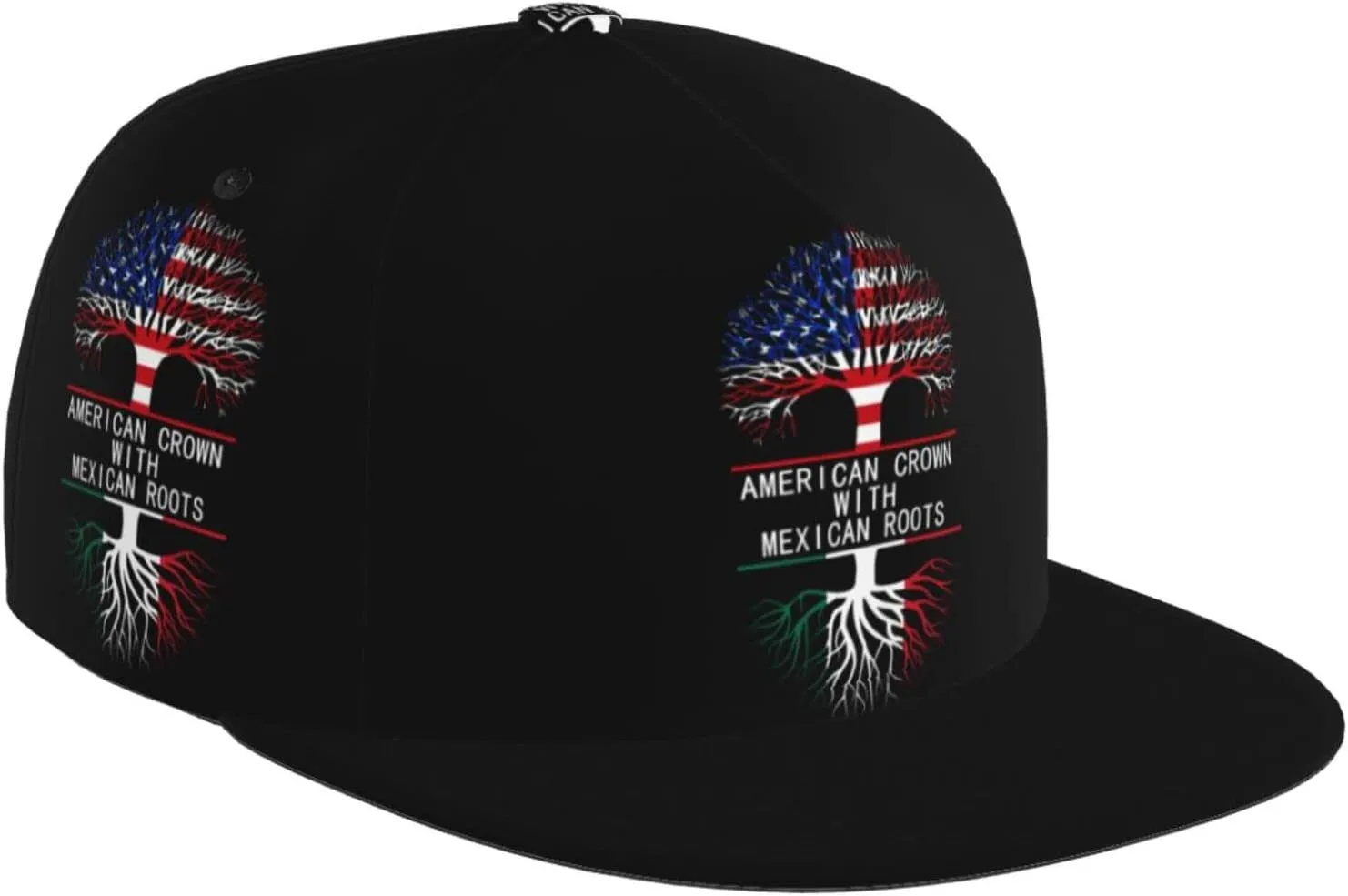 American Crown with Mexican Roots Baseball Cap Men Women - Adjustable 3D Printed Snapback Flat Bill Hip Hop Hat
