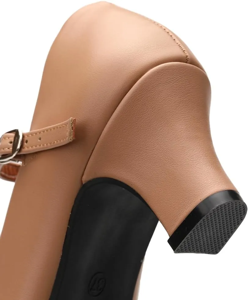 AOQUNFS Ballroom Dance Shoes Women Closed Toe Walts Salsa Latin Dance Shoes,FT-100