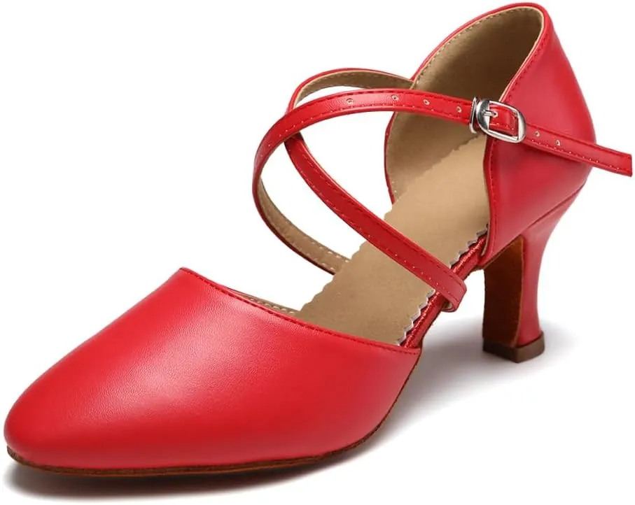 AOQUNFS Women Ballroom Dance Shoes Women Closed Toe Walts Salsa Latin Dance Shoes,Model FT188