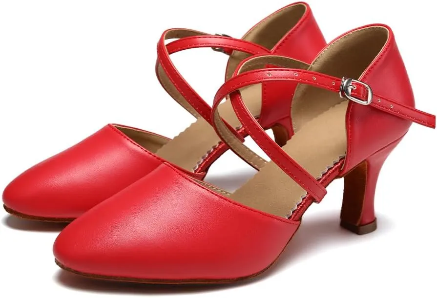 AOQUNFS Women Ballroom Dance Shoes Women Closed Toe Walts Salsa Latin Dance Shoes,Model FT188