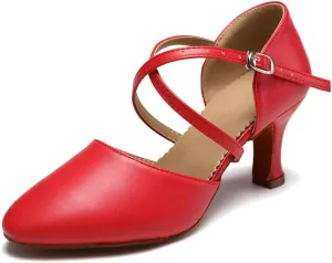 AOQUNFS Women Ballroom Dance Shoes Women Closed Toe Walts Salsa Latin Dance Shoes,Model FT188