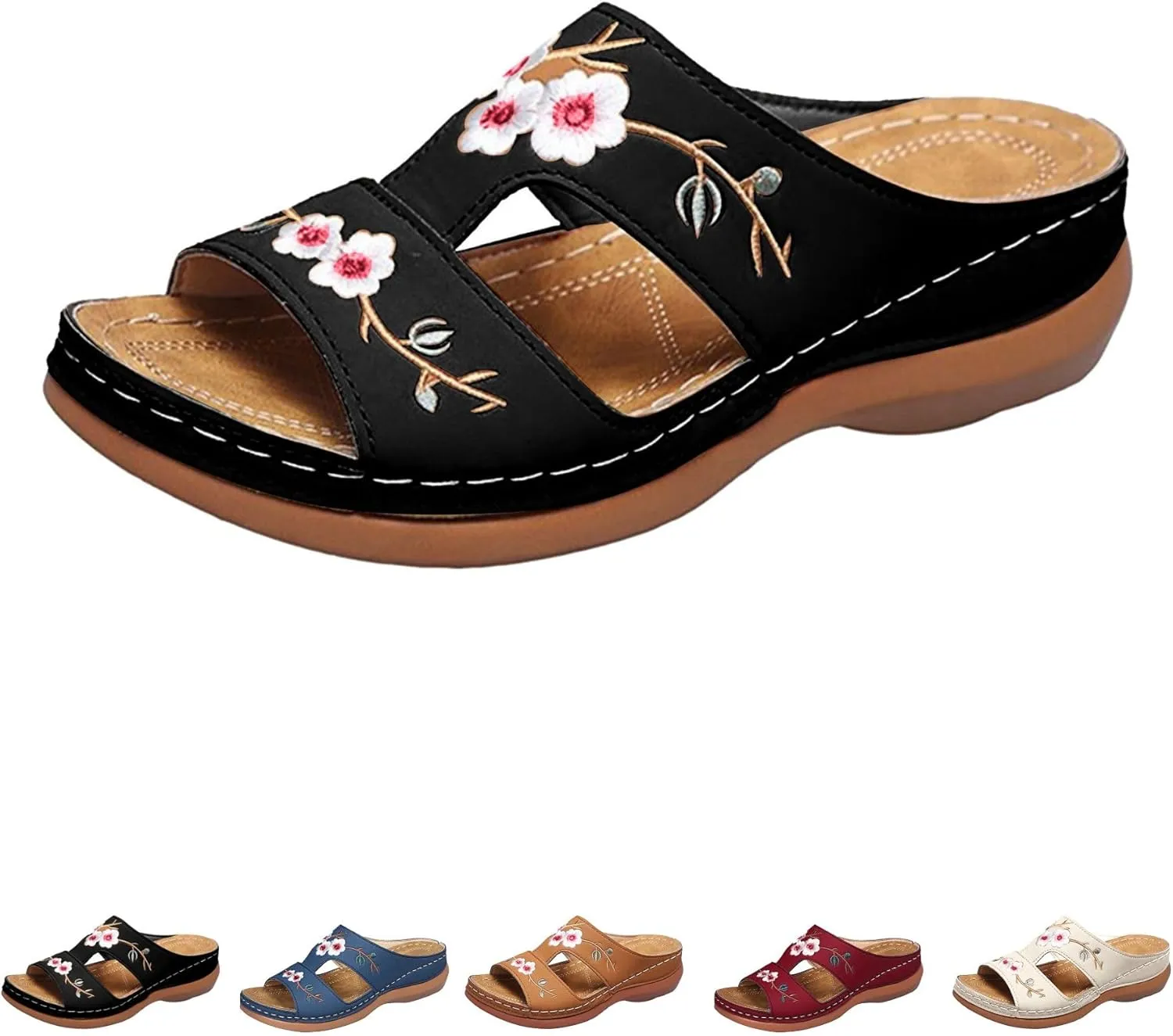 Avylays Orthopedic Sandals for Women, Women Walking Sandals with Arch Support Wedge Sandals Comfortable Beach Sandals