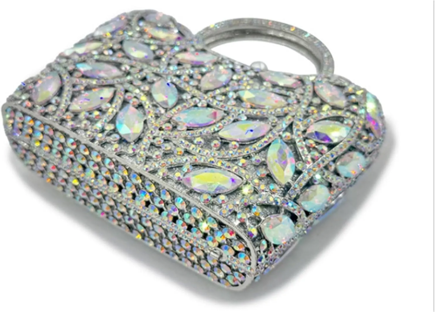 Beaded Evening Bag Women Large Stone Top-Handle Diamond Evening Clutch Crystal Wedding Party Handbags Lady Tote Shoulder Bag