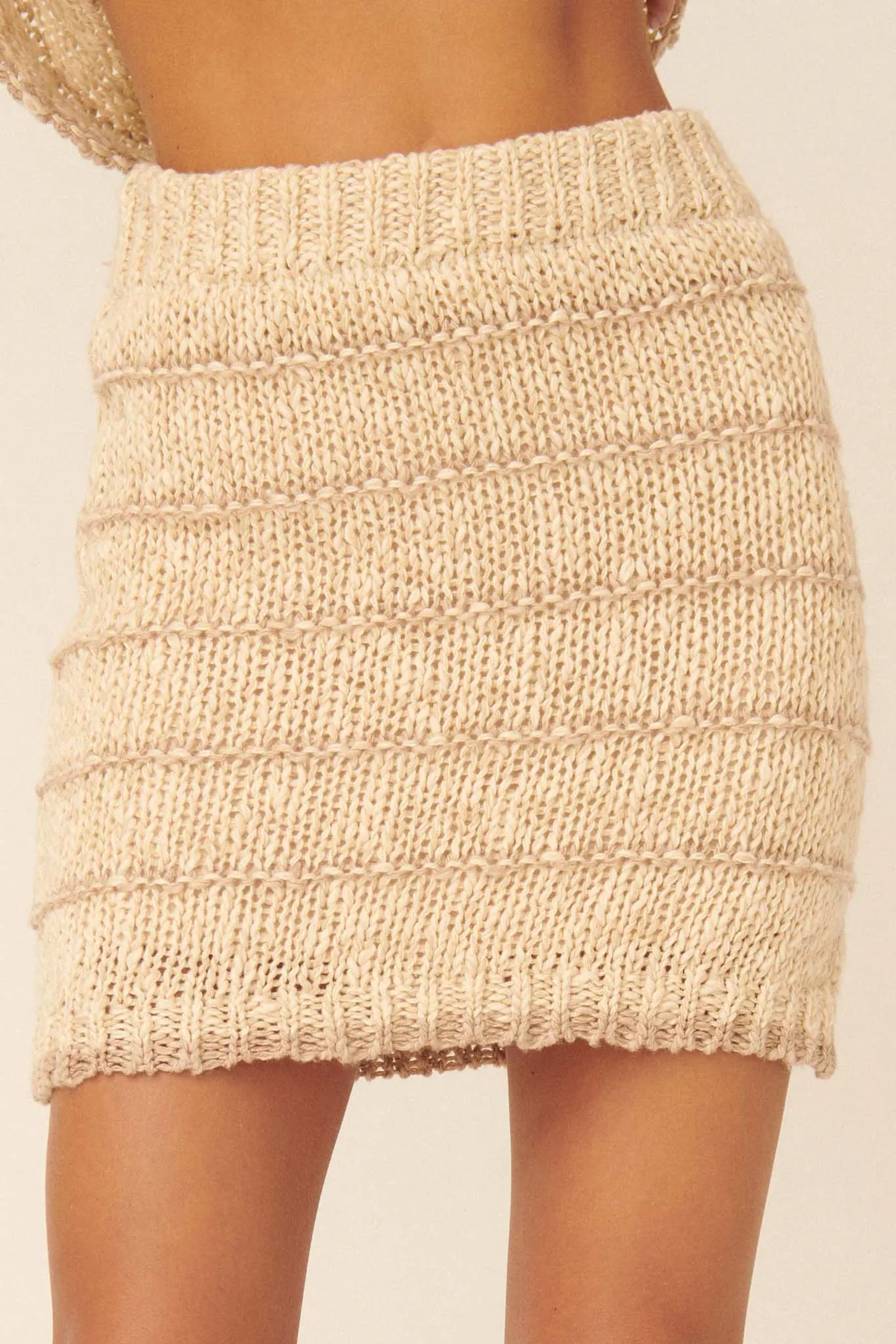 Beautiful Harmony Two-Tone Sweater Mini Skirt