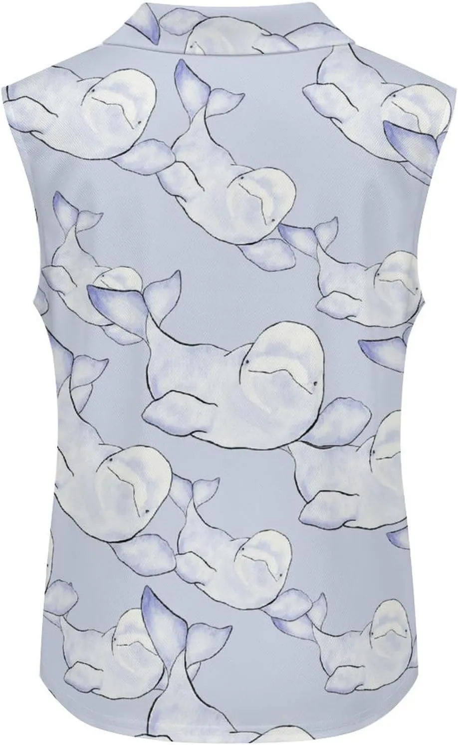 Beluga Wave Women's Sleeveless Golf Polo Shirts Athletic Tank Tops