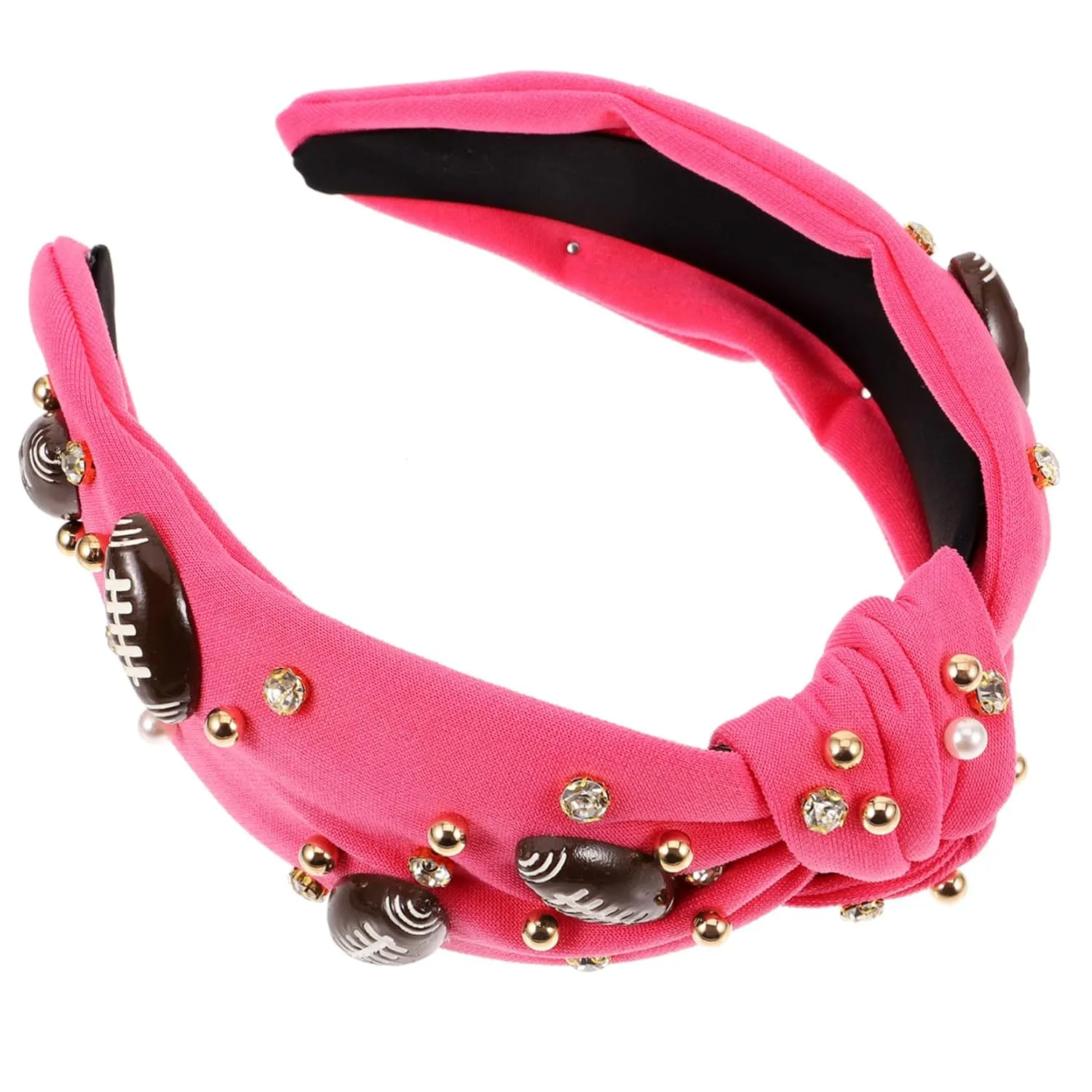 BESPORTBLE Knotted Headband for Women Fashionable Wide Knot Sport Hairband Bead Embellishments Versatile Accessory for Sports Dates and Events Stylish and Elegant Design