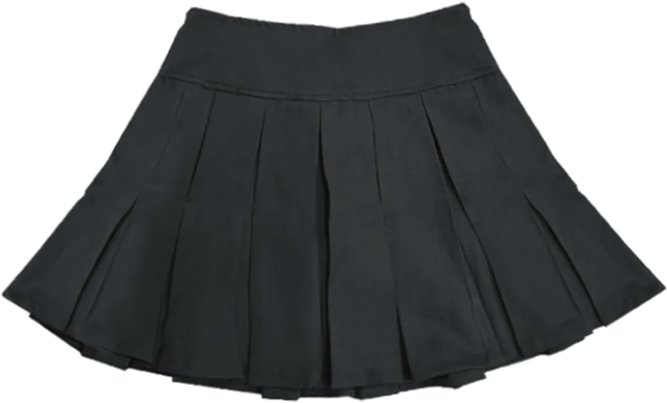 Bienzoe Girls School Uniform Adjustable Waist Stretch Pleated Skirt