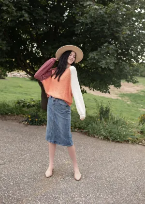 Boatneck Colorblock Textured Sweater - FINAL SALE