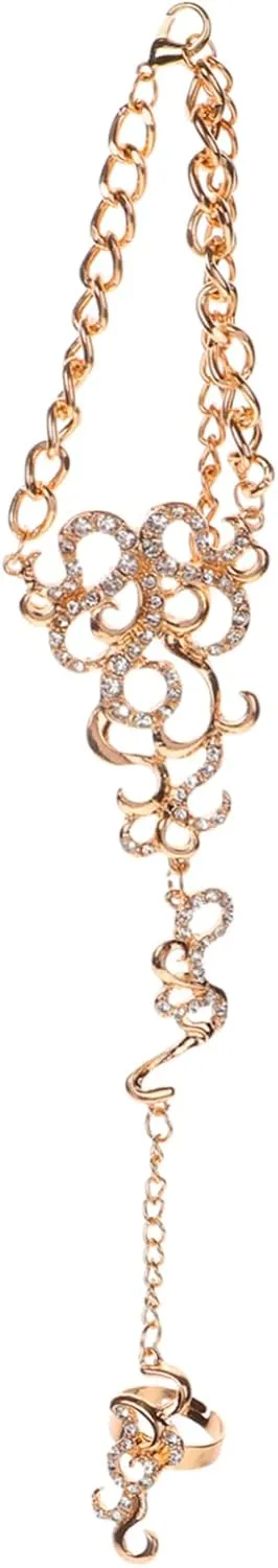 Boho Ankle Bracelet Toe Ring Hand Chain Ring Crystal Toe Anklet Beach Foot Jewelry for Women