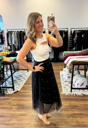 Breakfast at Tiffany’s - Tulle Skirt with Pearl Embellishments