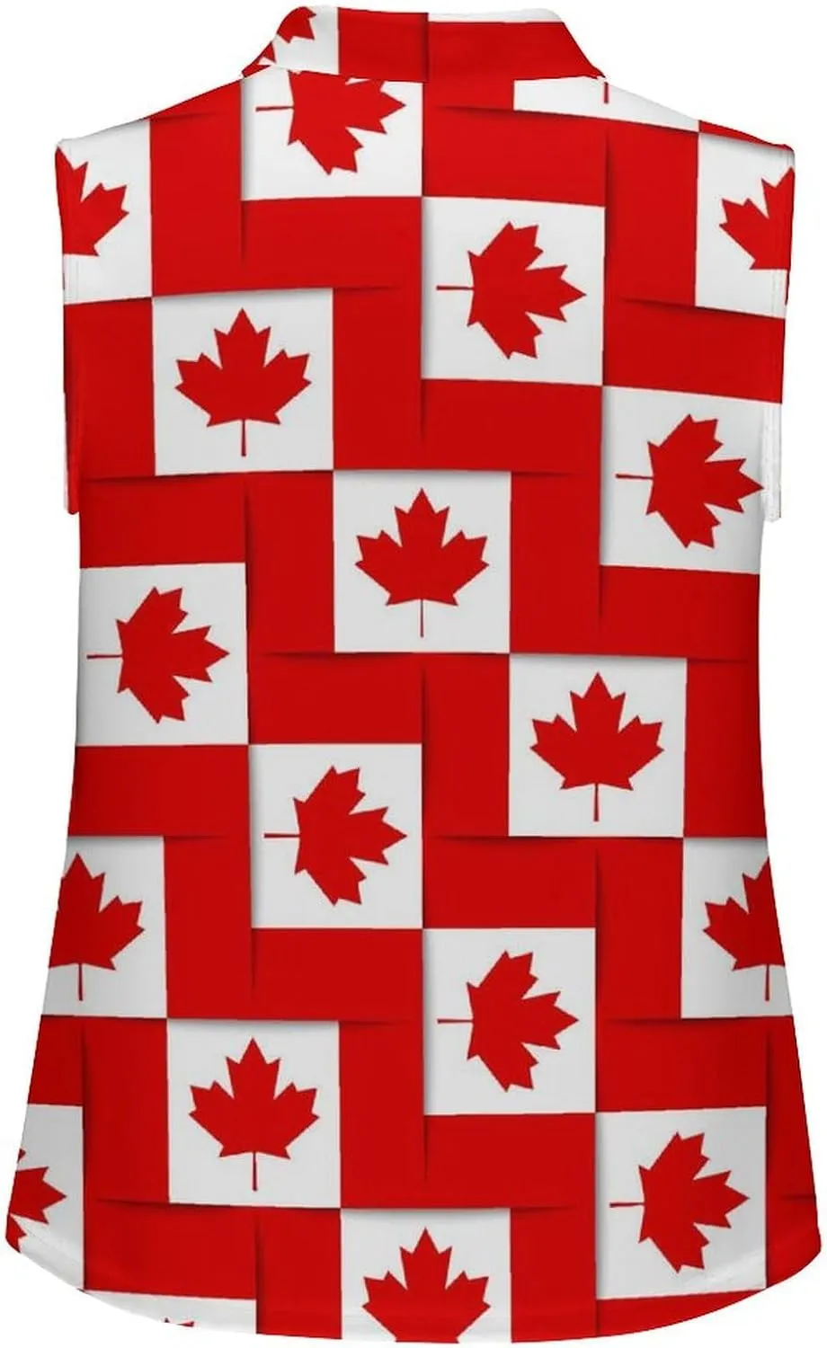Canadian Canada Flag Women's Sleeveless Golf Polo Shirts Athletic Tank Tops