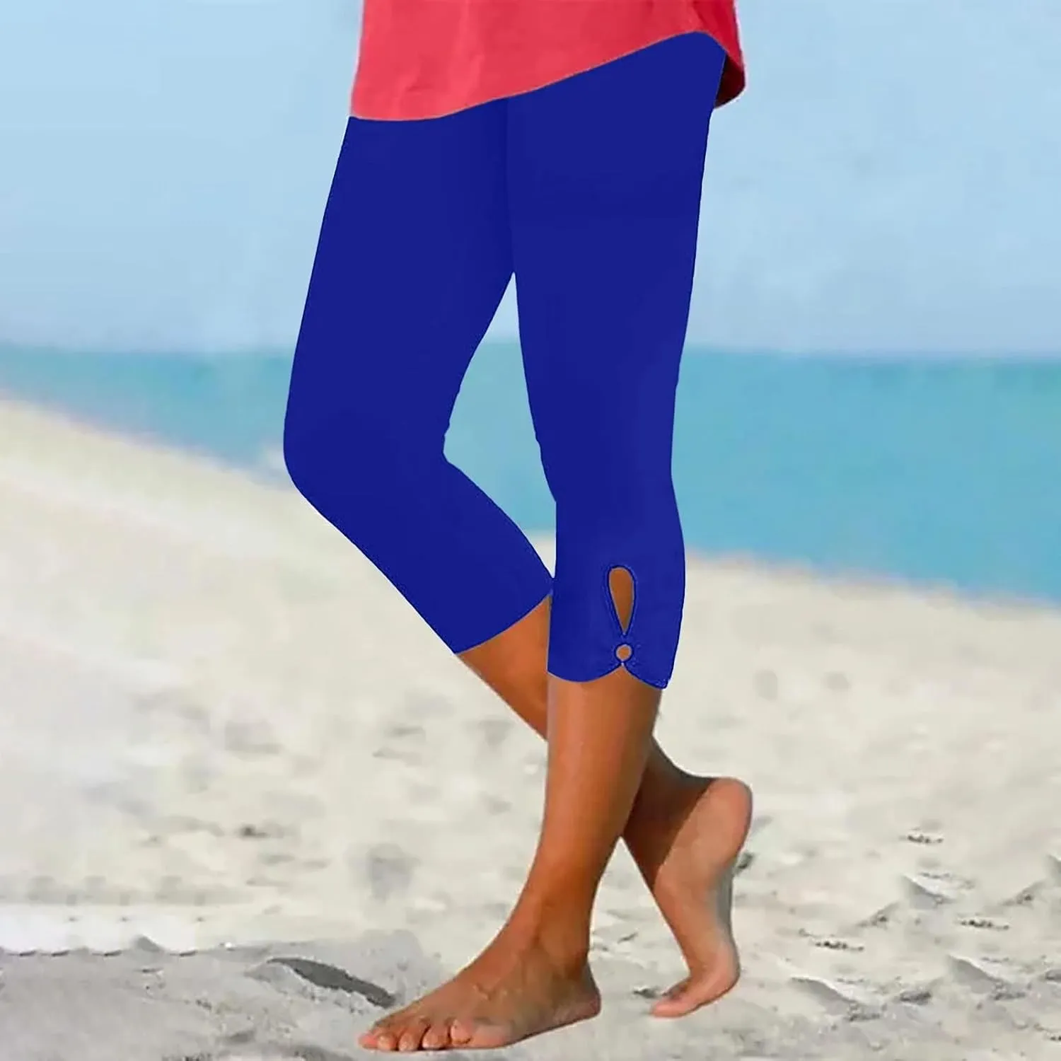 Capri Leggings for Women Casual Yoga Pants High Waisted Cropped Comfy Stretchy Workout Pants