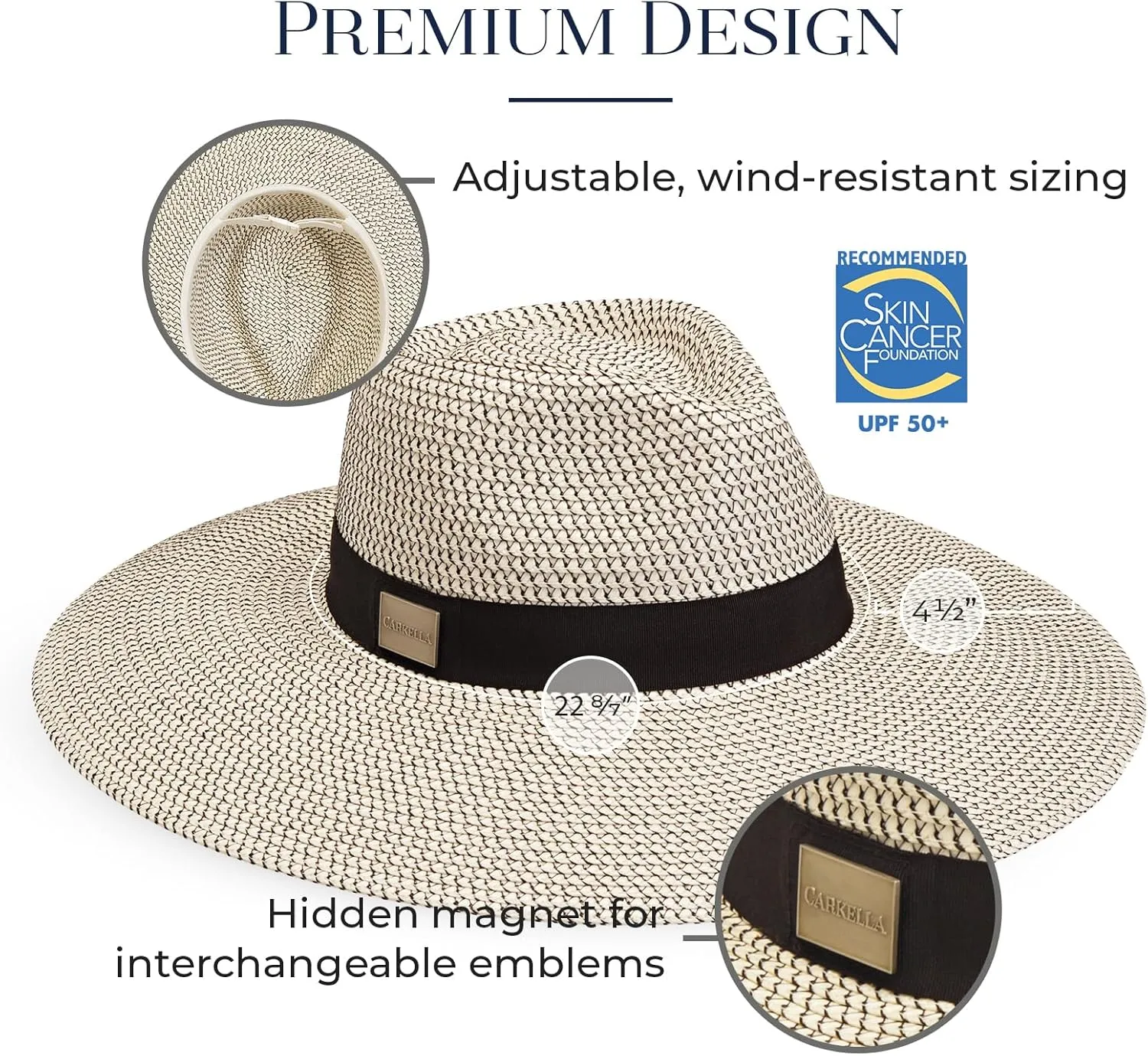 CARKELLA by Wallaroo Womens Kerrigan Fedora  UPF 50 , Wide Brim, Packable Design, Adjustable Sizing for Medium Crown Sizes