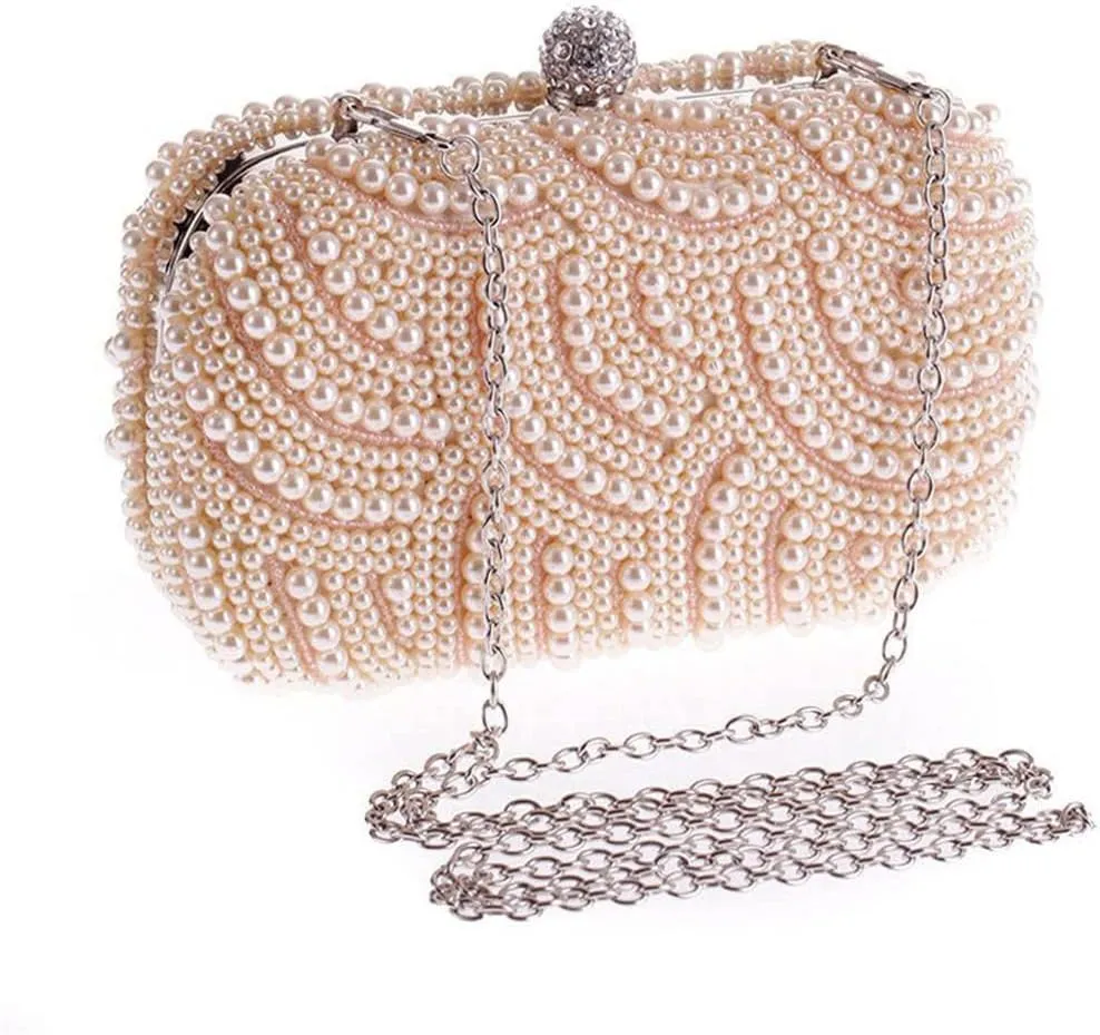 Chain Shoulder Bag Handbags Pearl Diamonds Wedding Purse Beaded Women Day Clutch Evening Bags