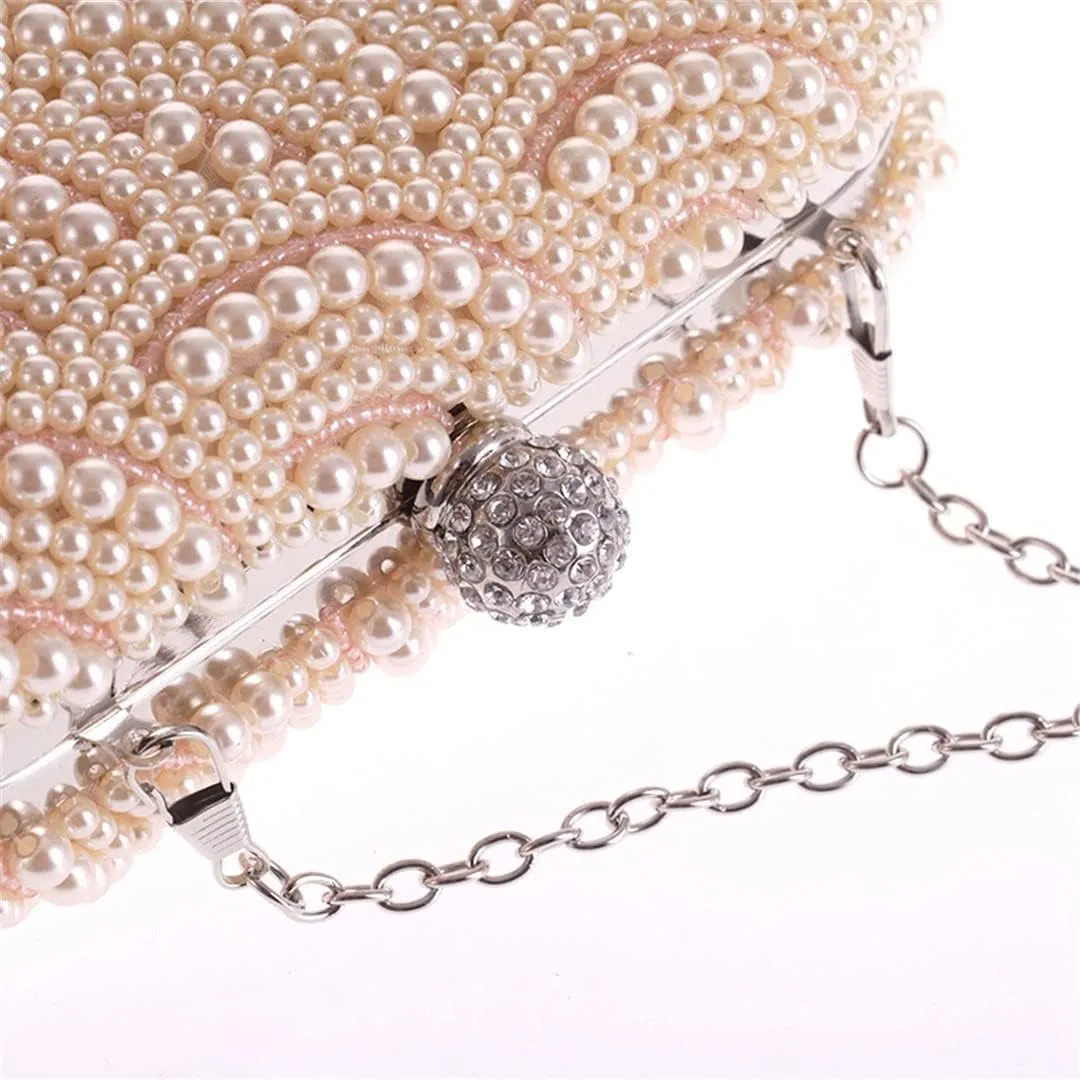 Chain Shoulder Bag Handbags Pearl Diamonds Wedding Purse Beaded Women Day Clutch Evening Bags