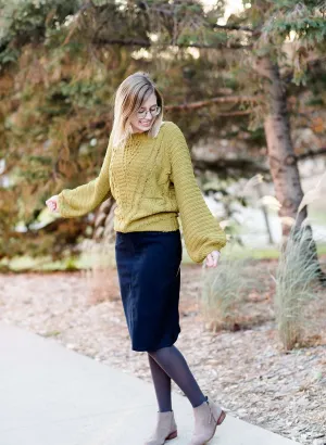 Chenille Cable Knit Sweater-FINAL SALE