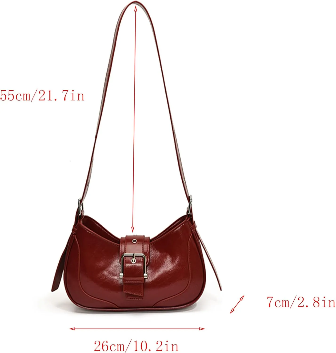 CHIC DIARY Shoulder Crossbody Bag for Women Y2K Hobo Handbag Vegan Leather Underarm Purse Retro Crescent Bag