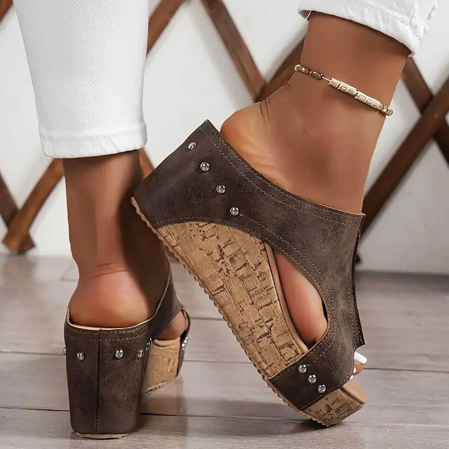 Closed Toe Sandals Women Wedge Sandals For Women Platform Wedge Sandals Open Toe Slipper Sandals Women Casual Summer Shoes