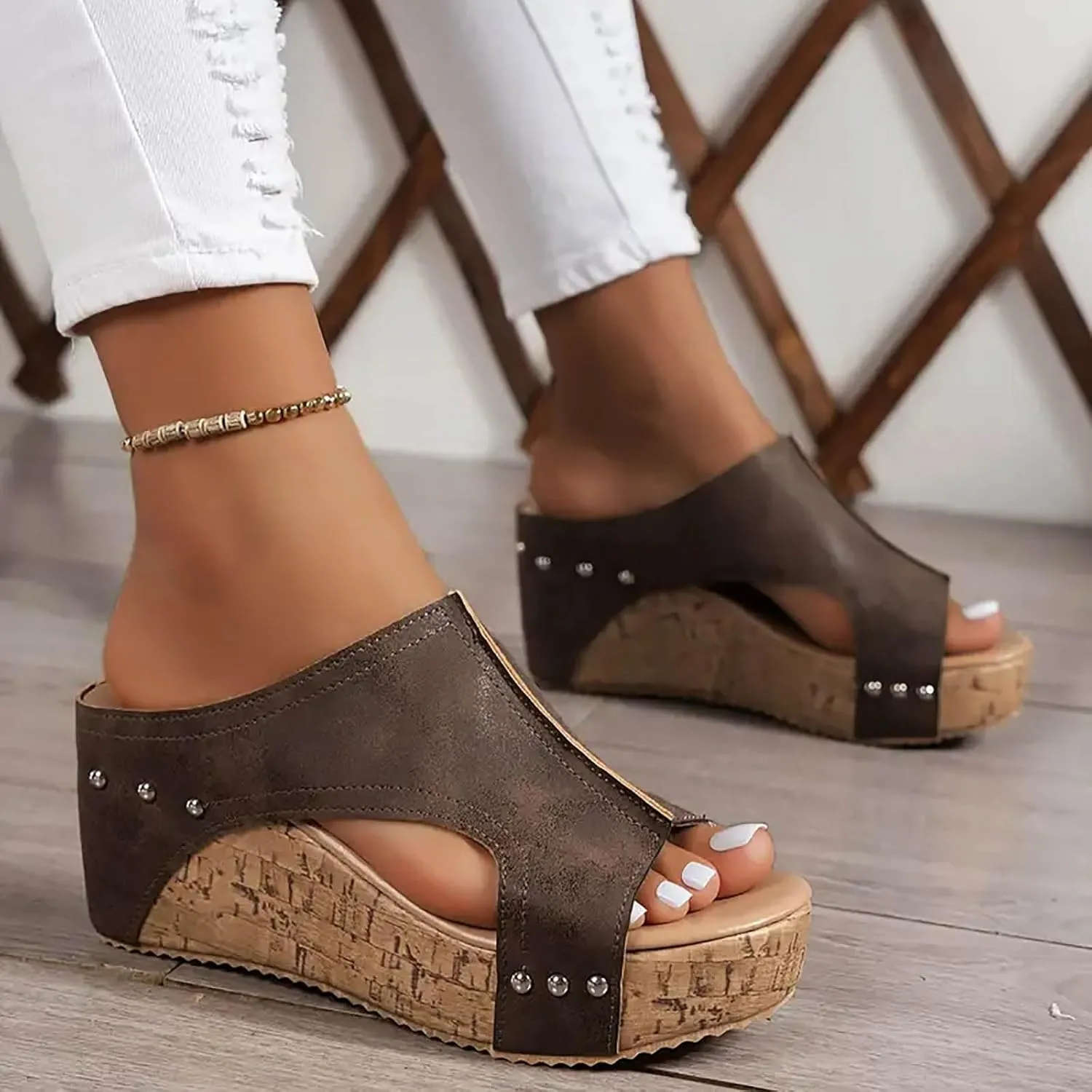 Closed Toe Sandals Women Wedge Sandals For Women Platform Wedge Sandals Open Toe Slipper Sandals Women Casual Summer Shoes