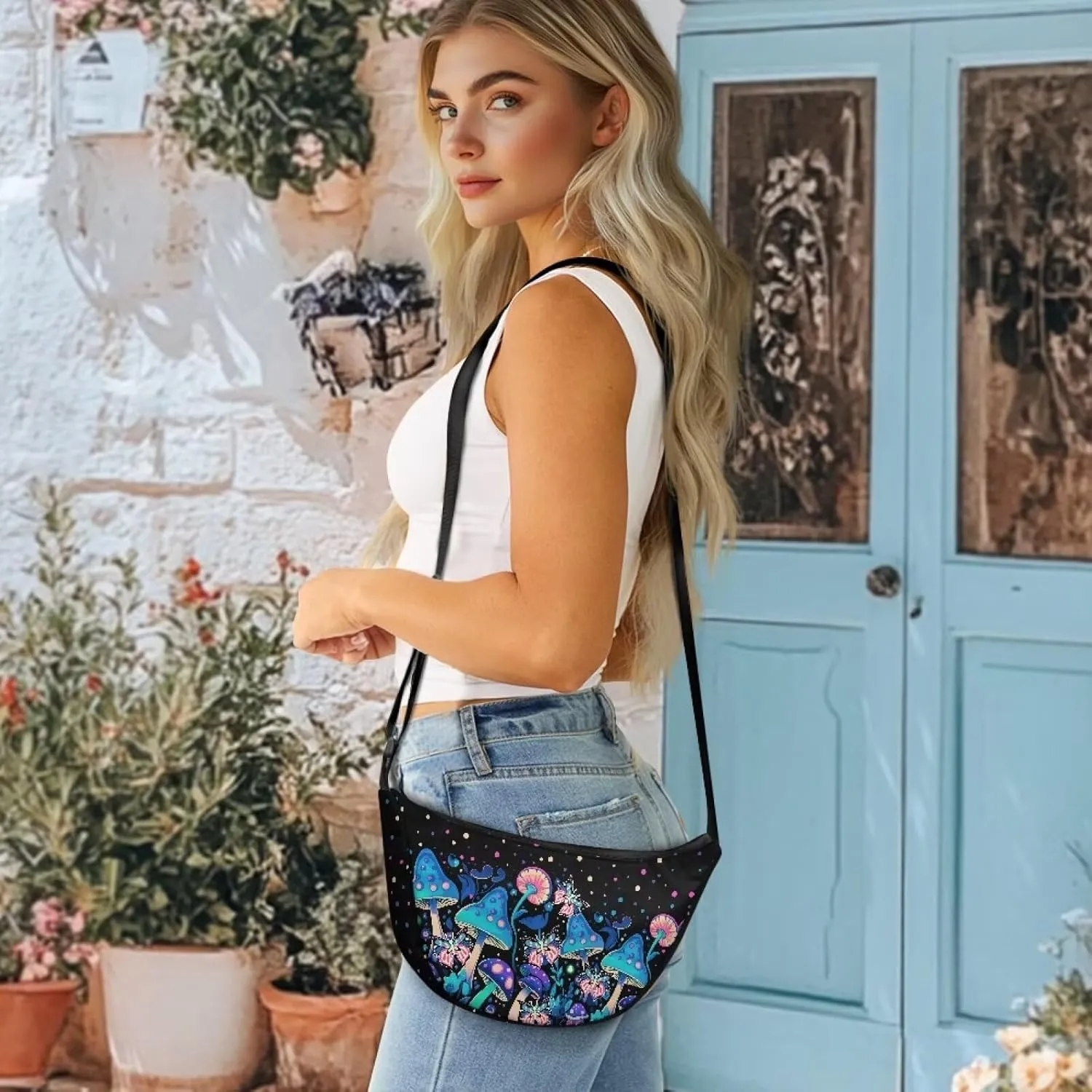 Crescent Cross-body Bags Lightweight and Soft Shoulder Bag Purse Small Dumpling Hobo Bag Fashion Handbags