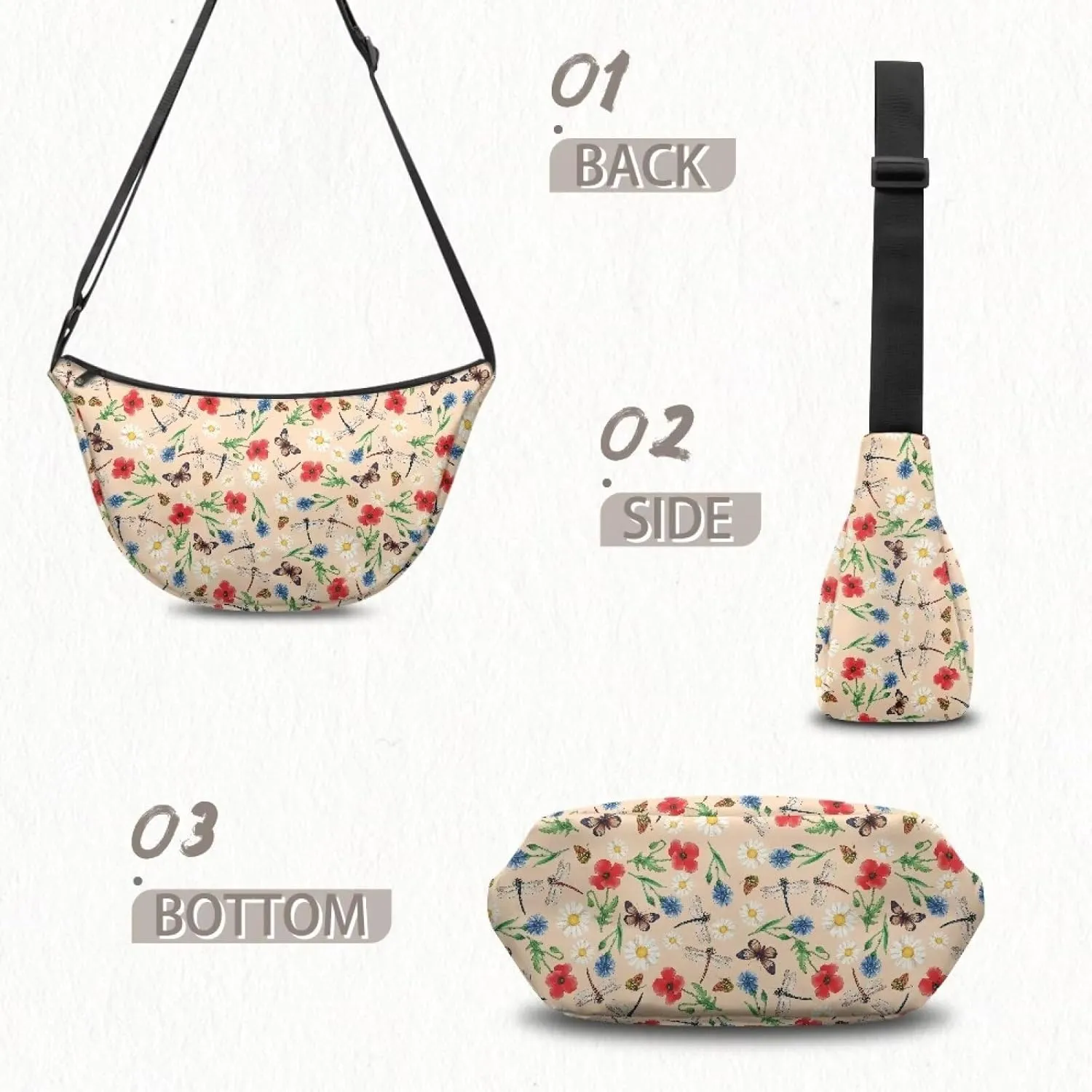 Crescent Cross-body Bags Lightweight and Soft Shoulder Bag Purse Small Dumpling Hobo Bag Fashion Handbags