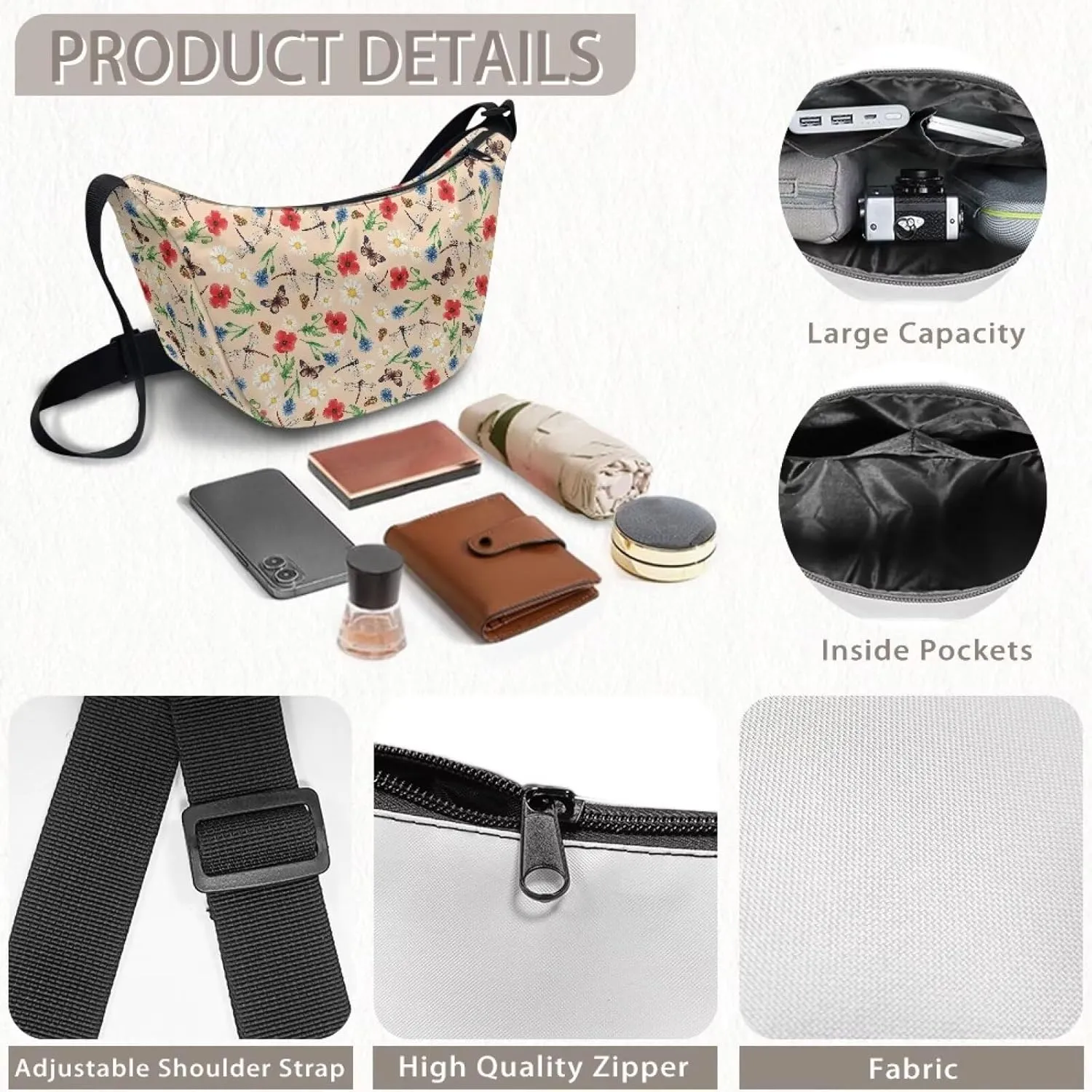 Crescent Cross-body Bags Lightweight and Soft Shoulder Bag Purse Small Dumpling Hobo Bag Fashion Handbags