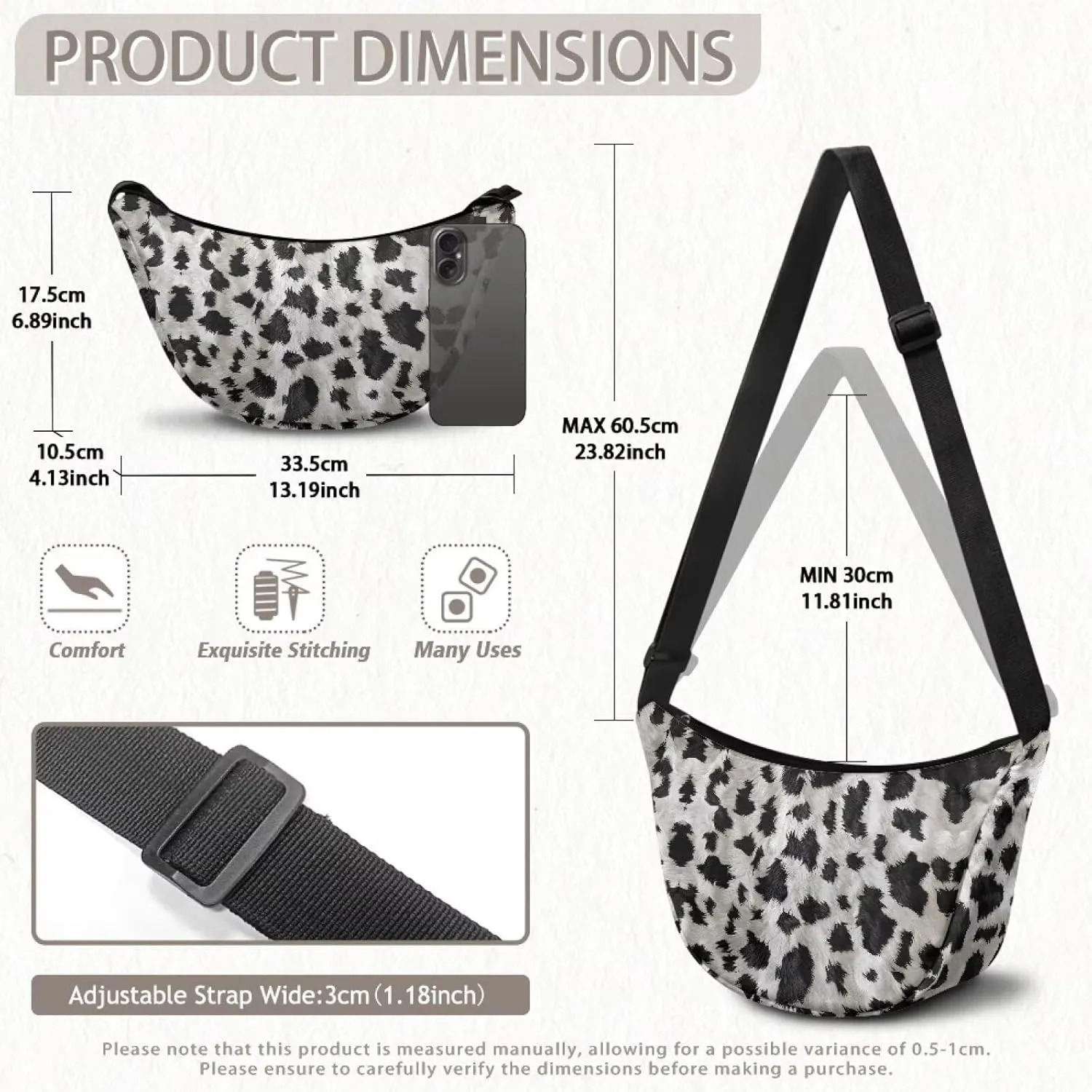 Crescent Cross-body Bags Lightweight and Soft Shoulder Bag Purse Small Dumpling Hobo Bag Fashion Handbags