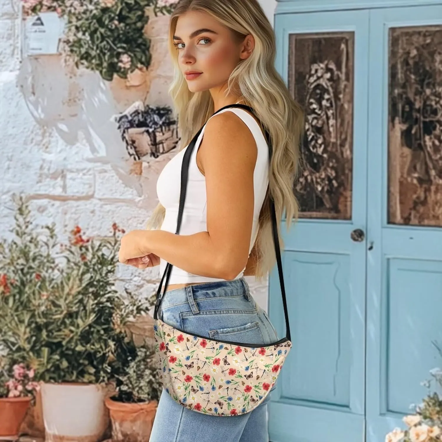 Crescent Cross-body Bags Lightweight and Soft Shoulder Bag Purse Small Dumpling Hobo Bag Fashion Handbags