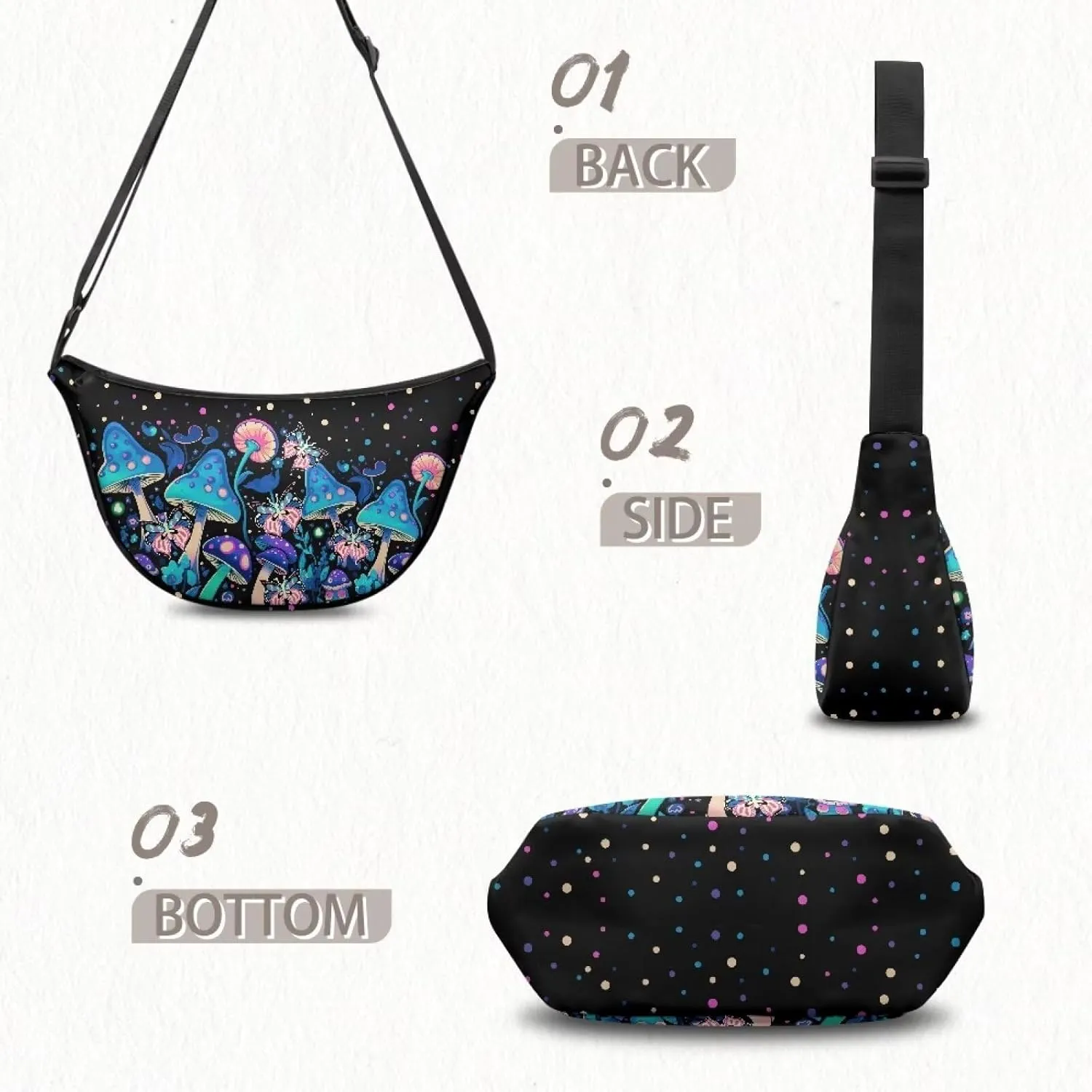 Crescent Cross-body Bags Lightweight and Soft Shoulder Bag Purse Small Dumpling Hobo Bag Fashion Handbags