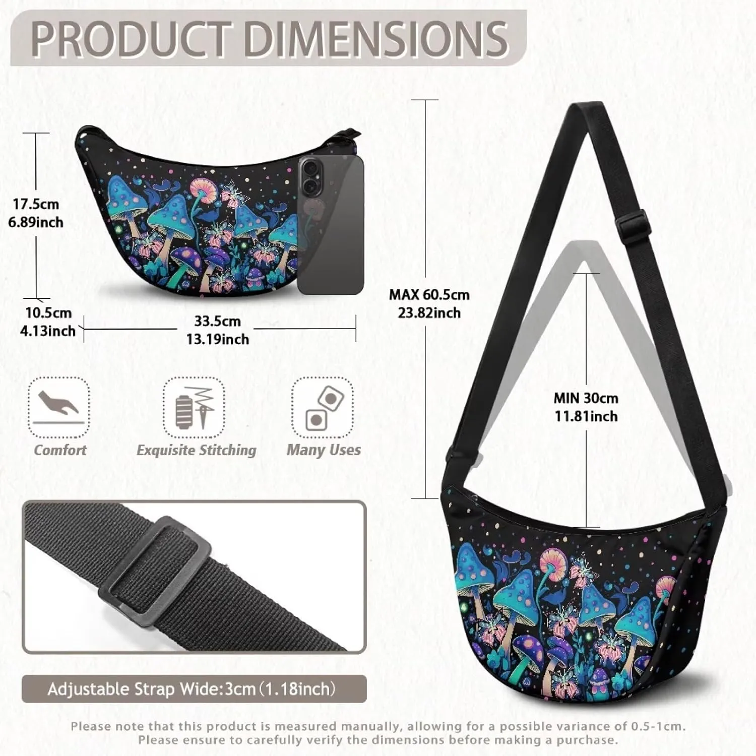 Crescent Cross-body Bags Lightweight and Soft Shoulder Bag Purse Small Dumpling Hobo Bag Fashion Handbags