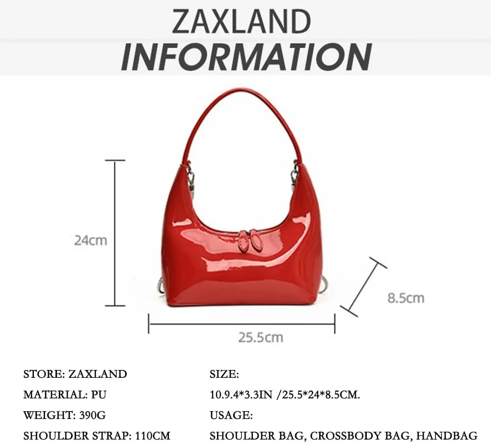 Crescent Shoulder Bag for Women Y2k Half Moon Hobo Handbag Leather Crescent Clutch Purse Everyday Top Handle Bag