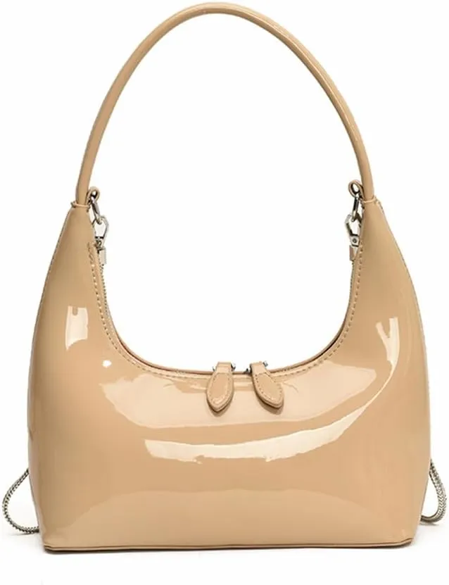 Crescent Shoulder Bag for Women Y2k Half Moon Hobo Handbag Leather Crescent Clutch Purse Everyday Top Handle Bag
