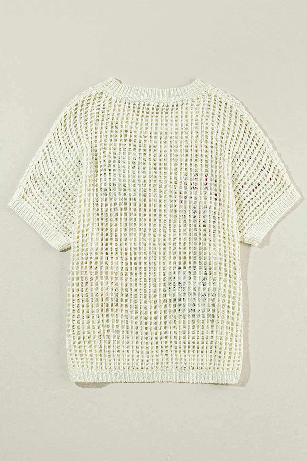 Crochet Flower Hollow-out Sweater T Shirt