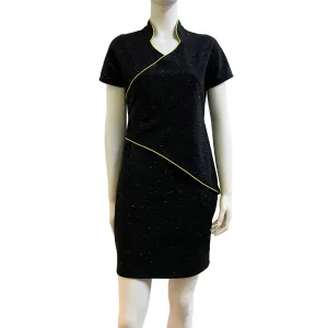 Cross Panel Block Dress, Black