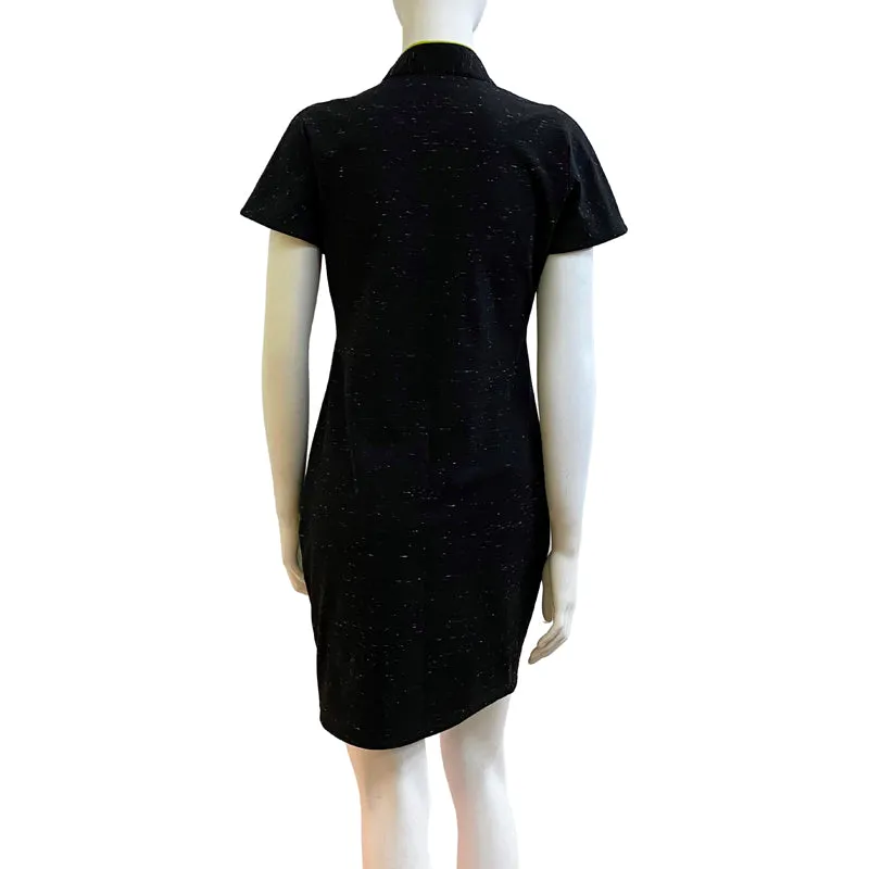 Cross Panel Block Dress, Black